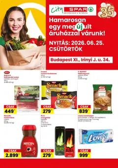 Spar City Bp. Irinyi J. u. üzlet megújulás - amely érvényes a következő dátumtól: 25.06.2026