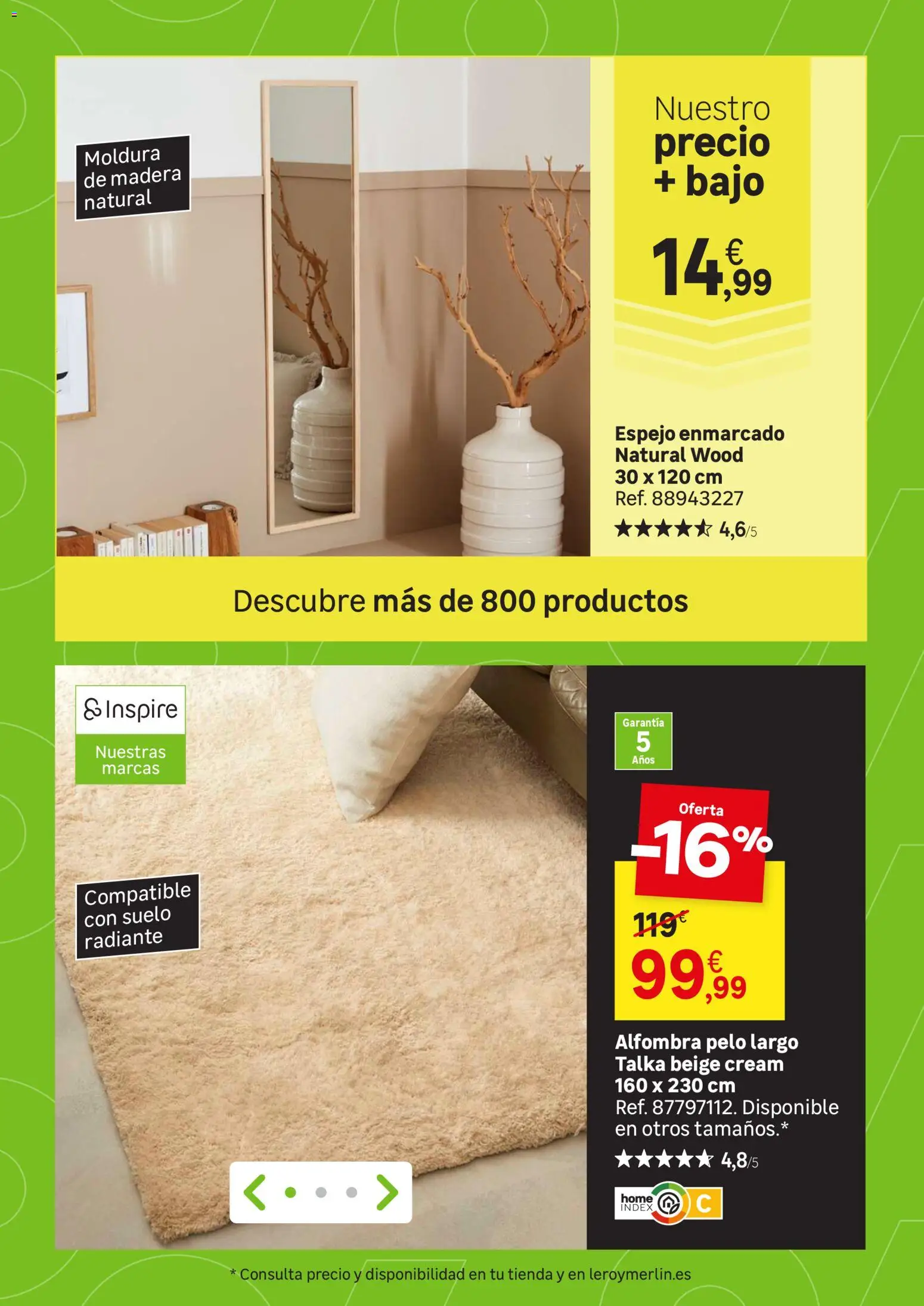 Leroy Merlin Black Friday │ válido desde el 20/10/2026 | Página: 54 | Productos: Espejo, Alfombra