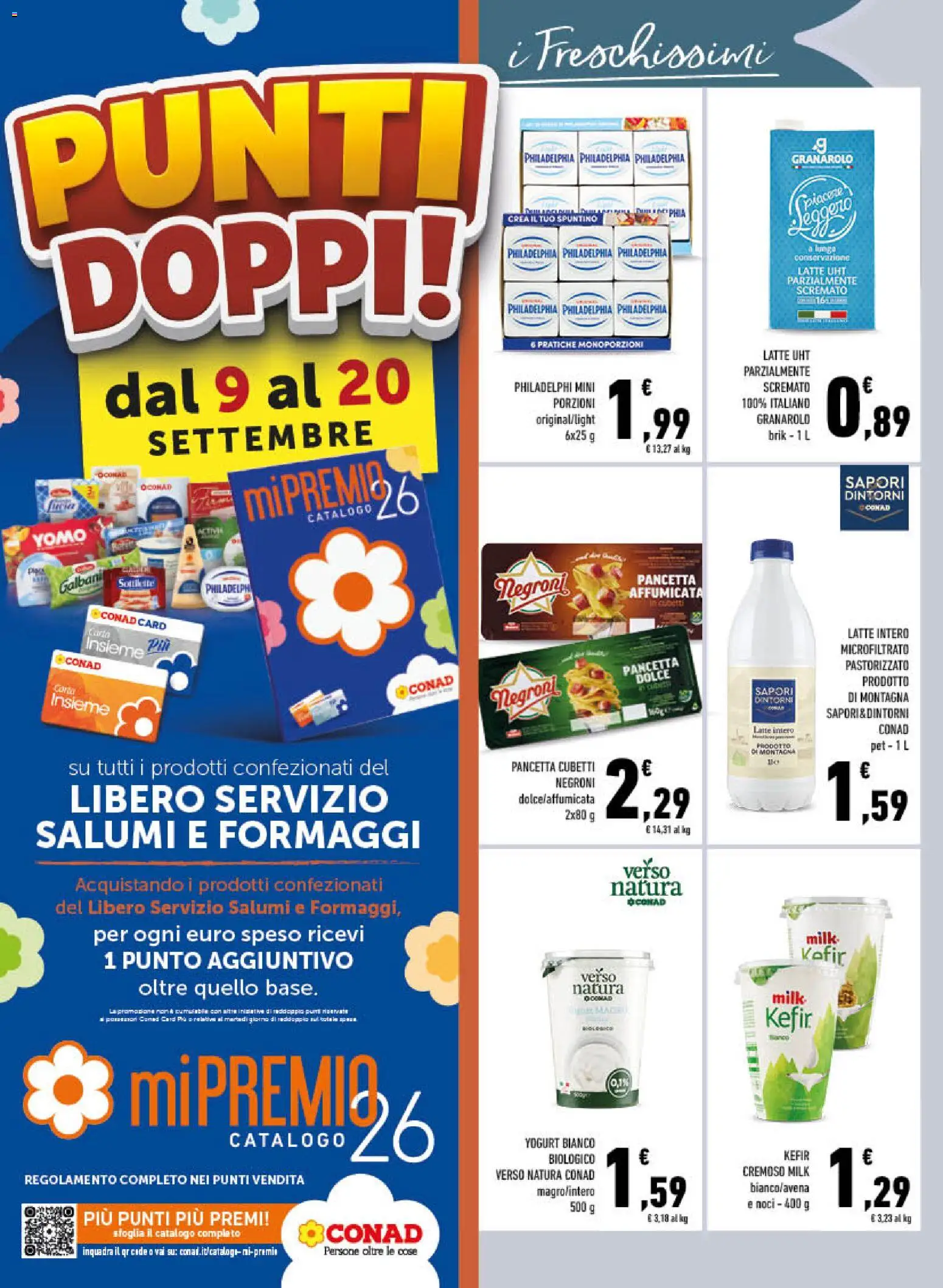 Volantino Conad del 09/09/2026 | Pagina: 8 | Prodotti: Latte, Contorni, Yogurt bianco, Latte intero