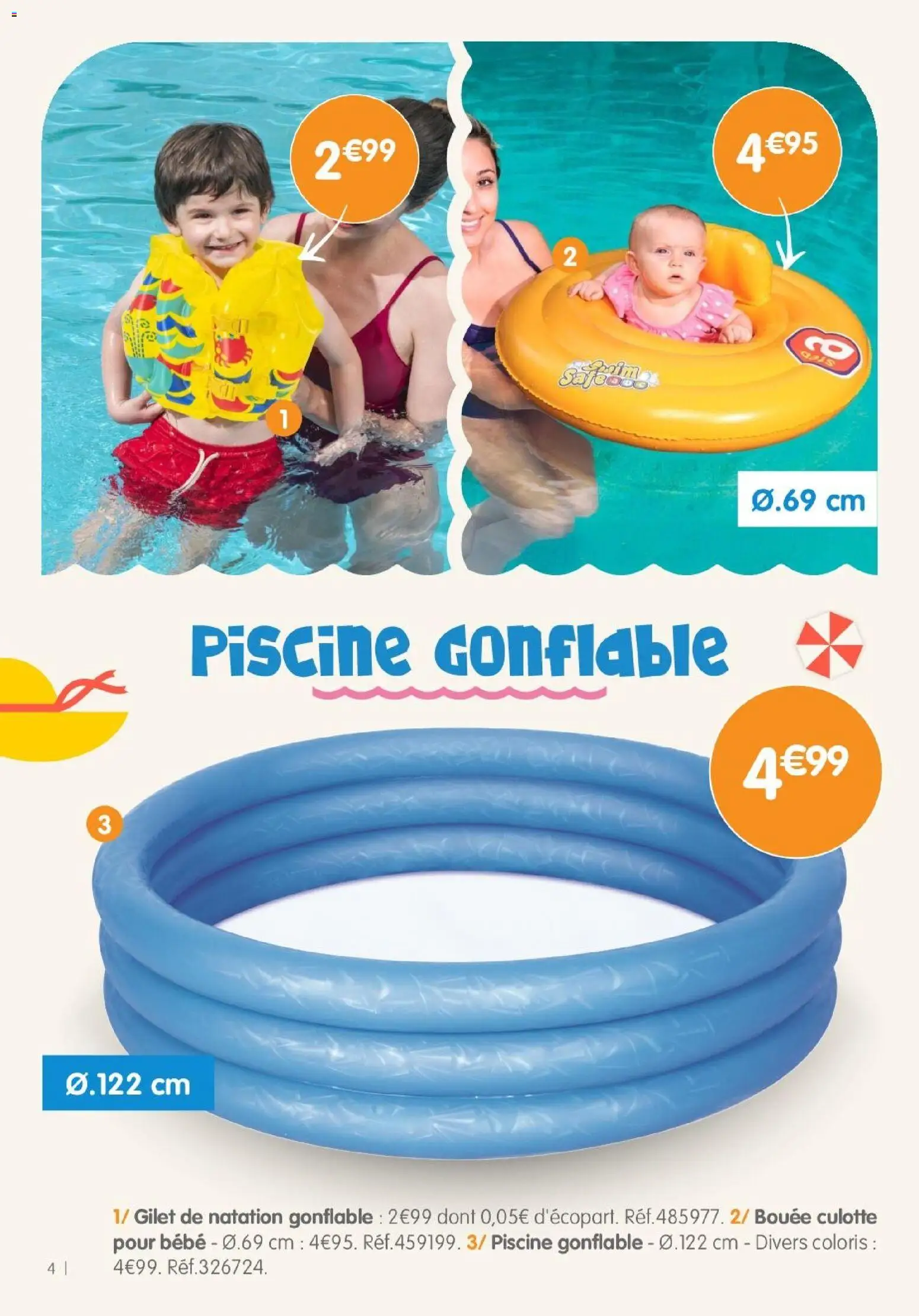{H1} | Page: 4 | Produits: Bouée, Gilet, Culotte, Piscine gonflable