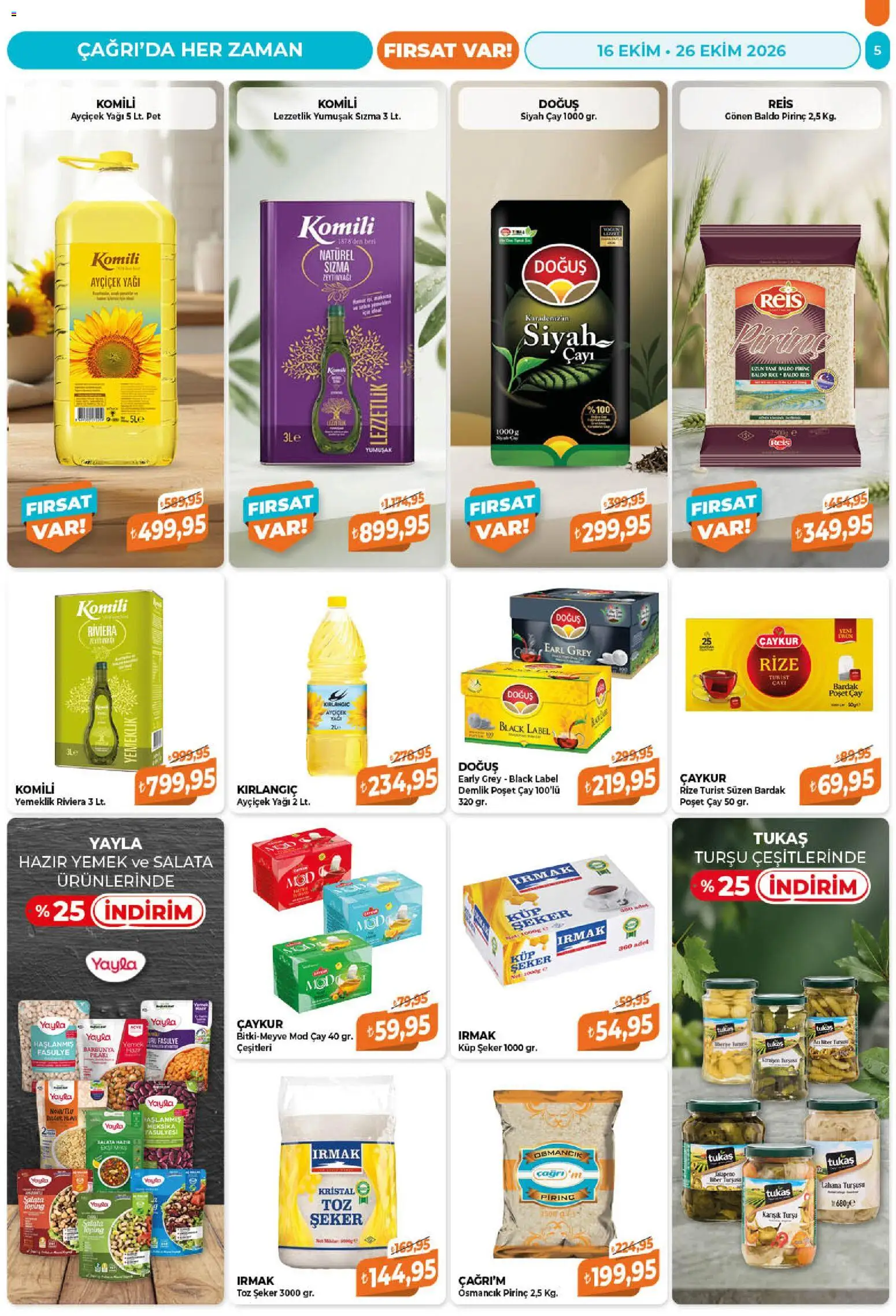 Çağrı Market Katalog - 16 Ekim 2026 tarihinden itibaren geçerlidir | Sayfa: 5 | Ürünler: Şeker, Salata, Bardak, Biber