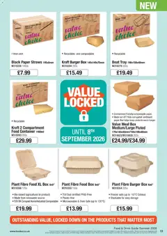 Preview of Booker Wholesale - Summer Catering News 2026 valid from 16/06/2026 | Page: 13 | Products: Box, Burger, Container, Compost