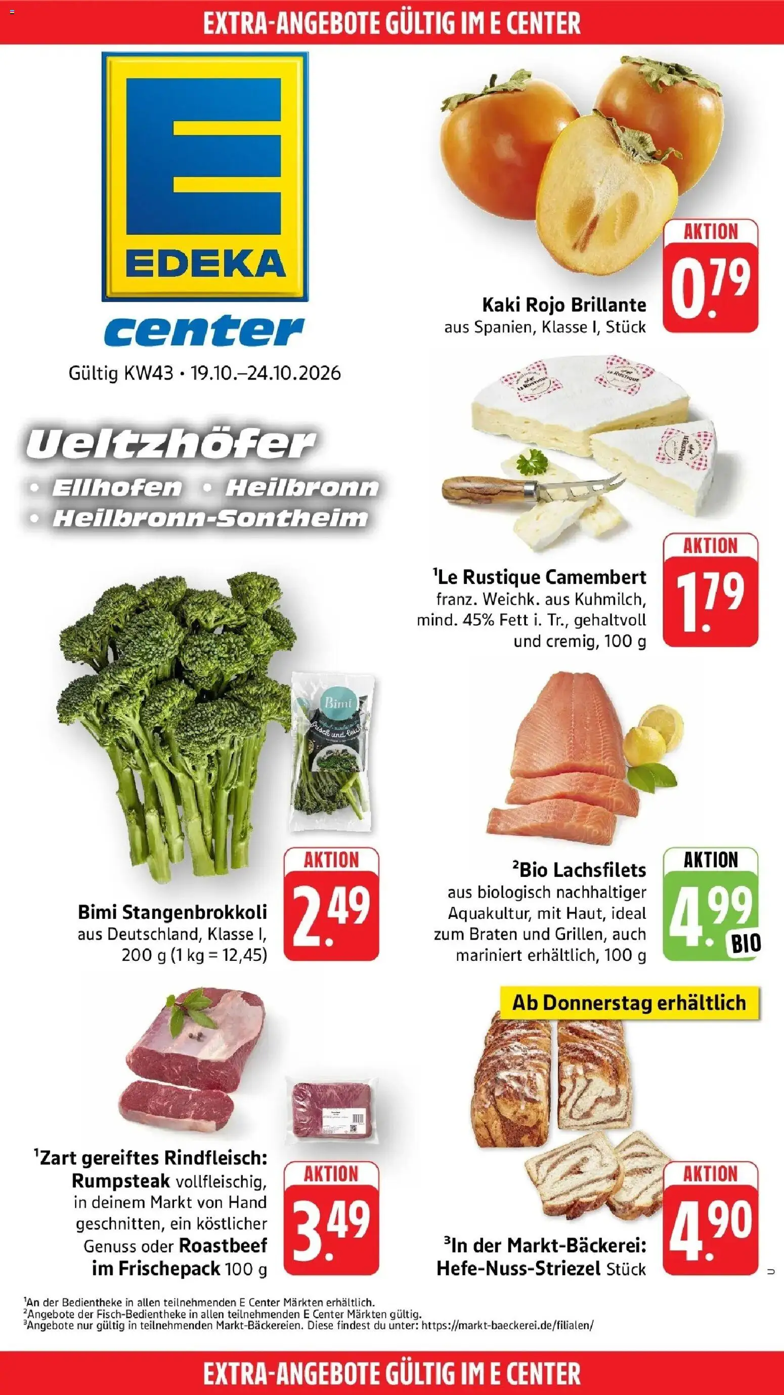 Edeka Prospekt Heilbronn-Sontheim (ab 19.10.2026) » Angebote Online | Seite: 57 | Produkte: Rumpsteak, Roastbeef, Camembert, Kaki