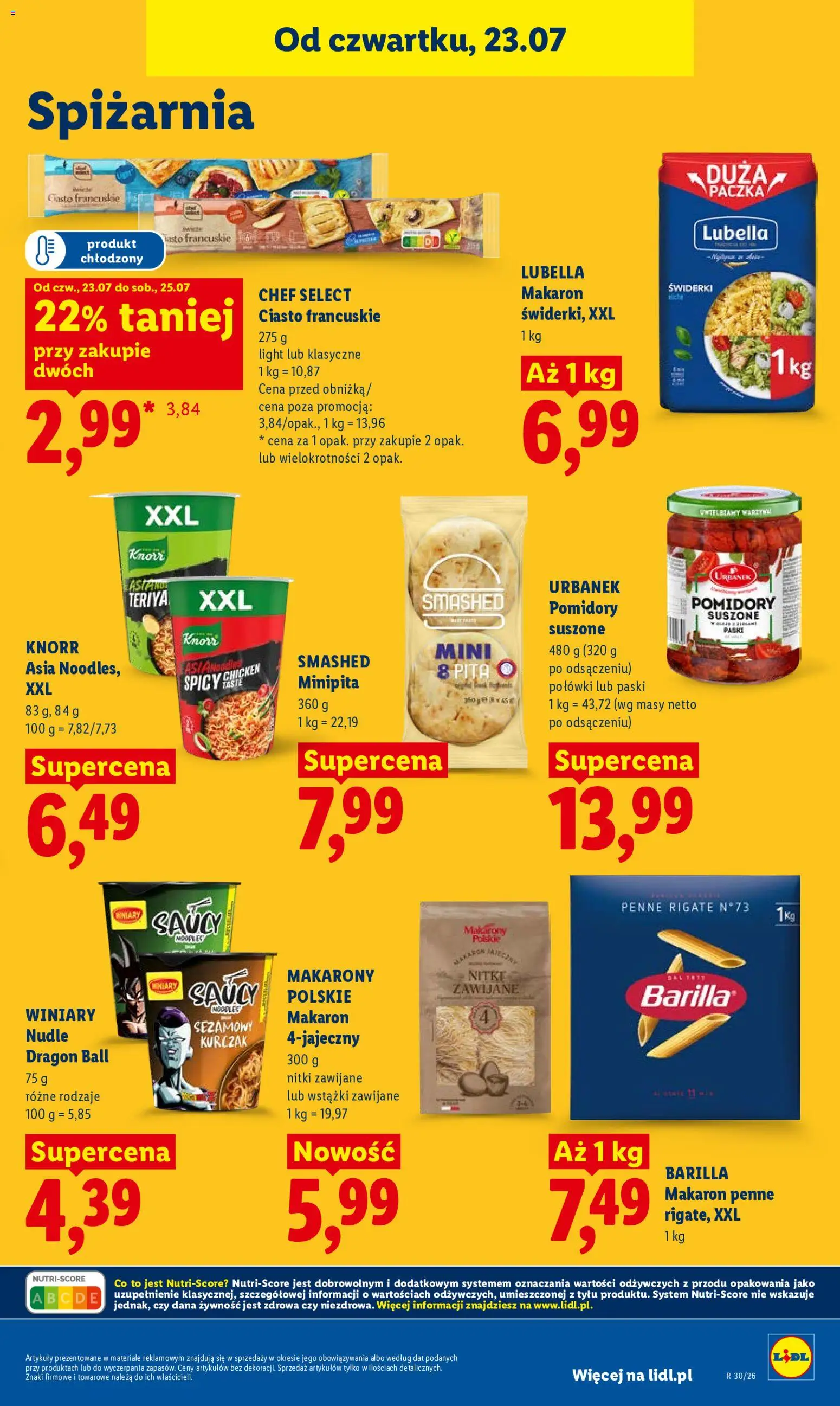 Lidl Polsko leták od 23.07.2026 | Strana: 89 | Produkty: Penne, Knorr, Nudle, Makarony