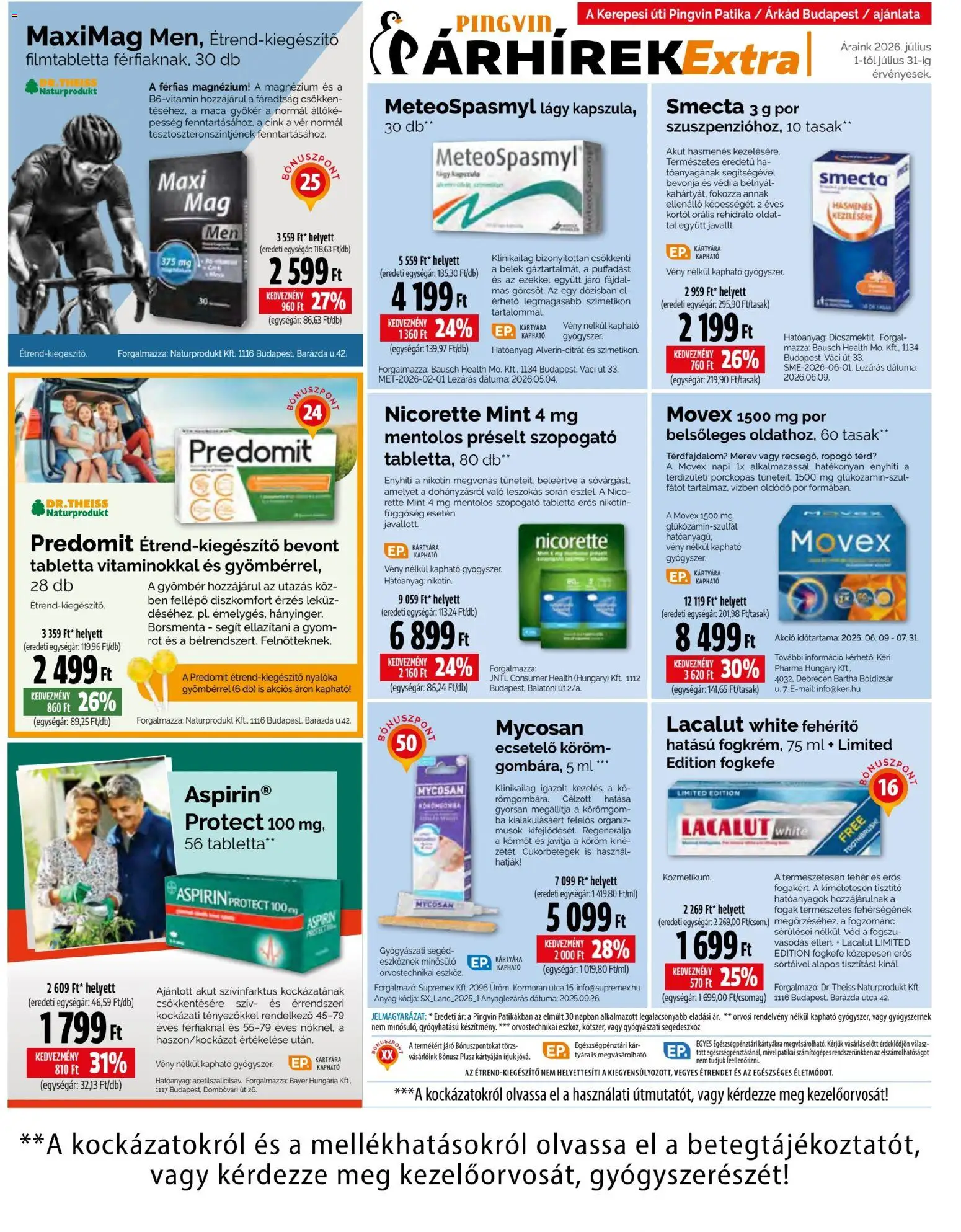 Pingvin Patika akciós ujság - amely érvényes a következő dátumtól: 2026.07.01. | Oldal: 6 | Termékek: Nyalóka, Gyömbér, Fellépő, Fogkefe