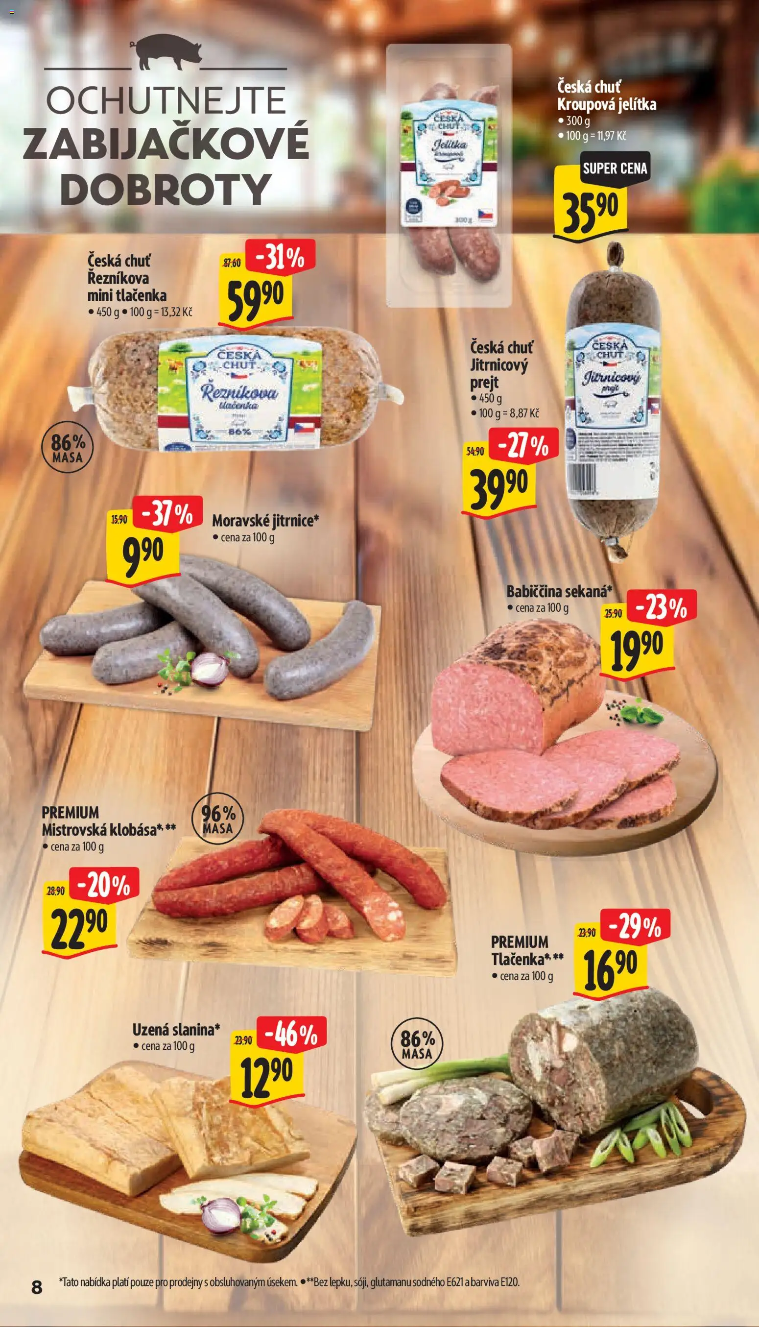 Albert leták - Supermarket od 21.10.2026 | Strana: 14 | Produkty: Klobása, Tlačenka