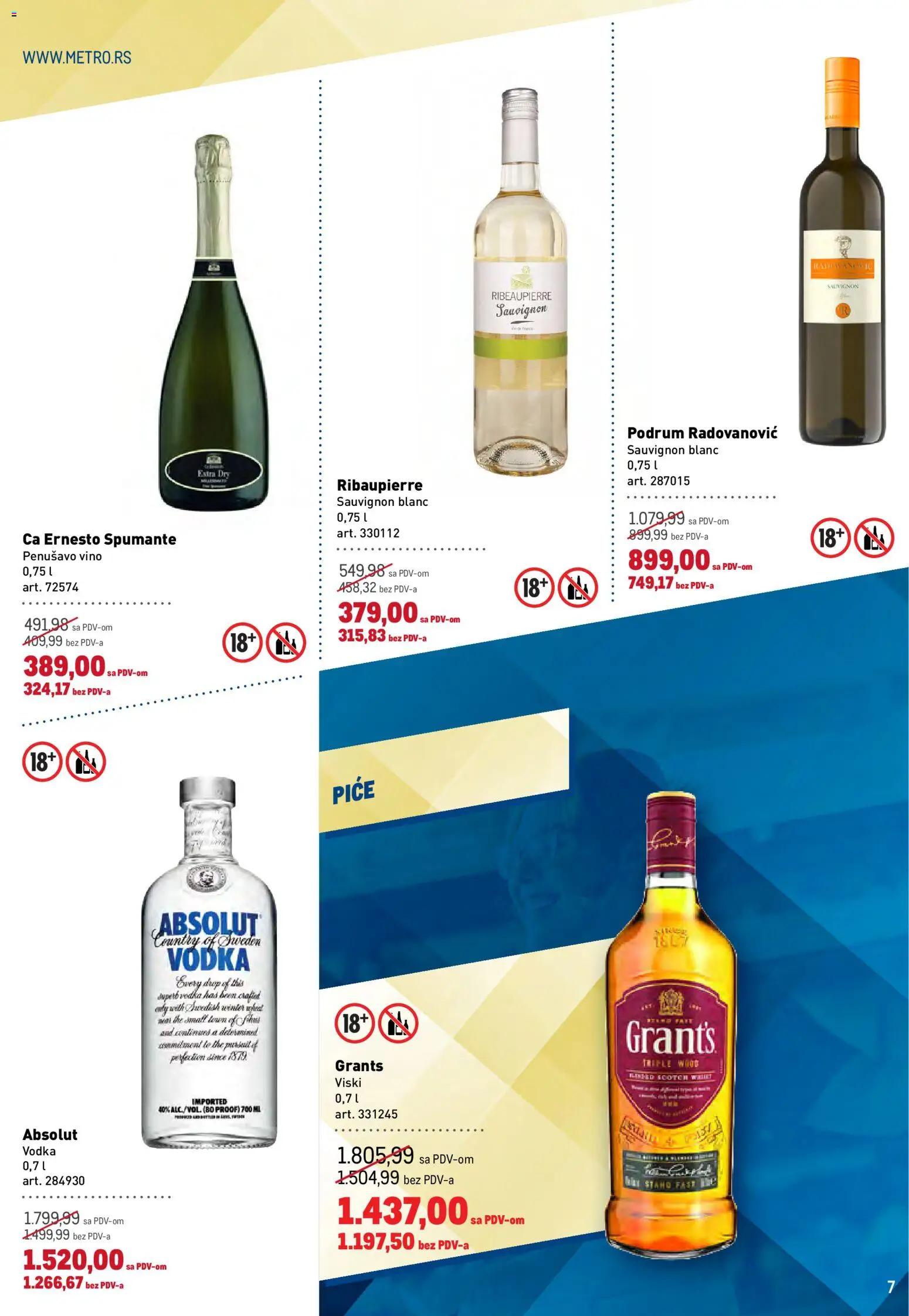 Metro katalog - važi od 11.06.2026 | Strana: 7 | Proizvode: Viski, Vodka, Vino