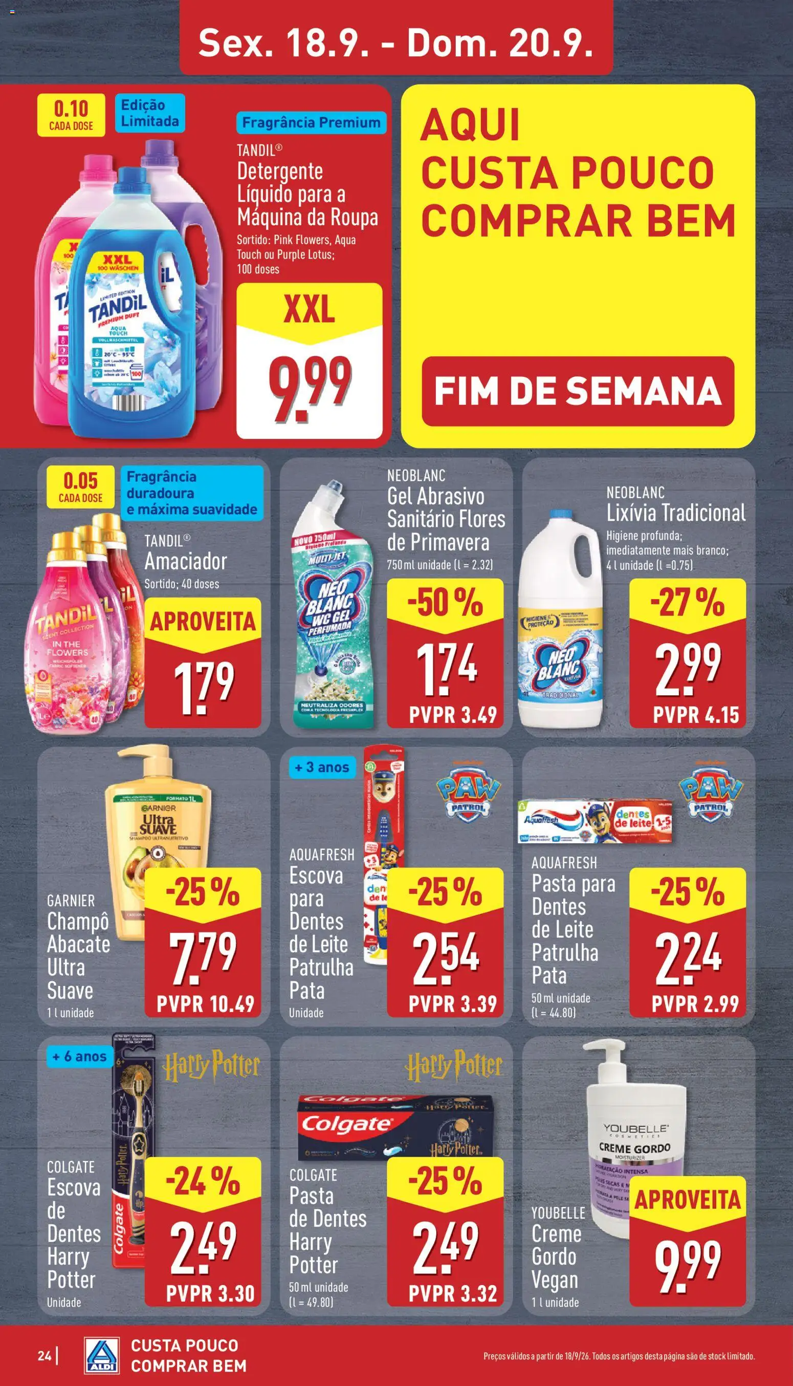Aldi folheto │ válido de 14/09/2026 | Página: 24 | Produtos: Fragrância, Shampoo, Pasta de dentes, Escova de dentes