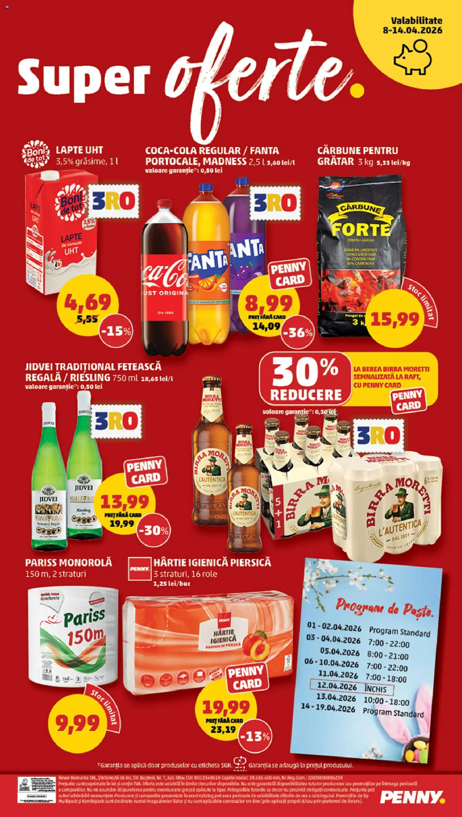 Noul catalog PENNY – valabil de la 08.04.2026 | Pagină: 20 | Produse: Piersică, Role, Lapte, Bere