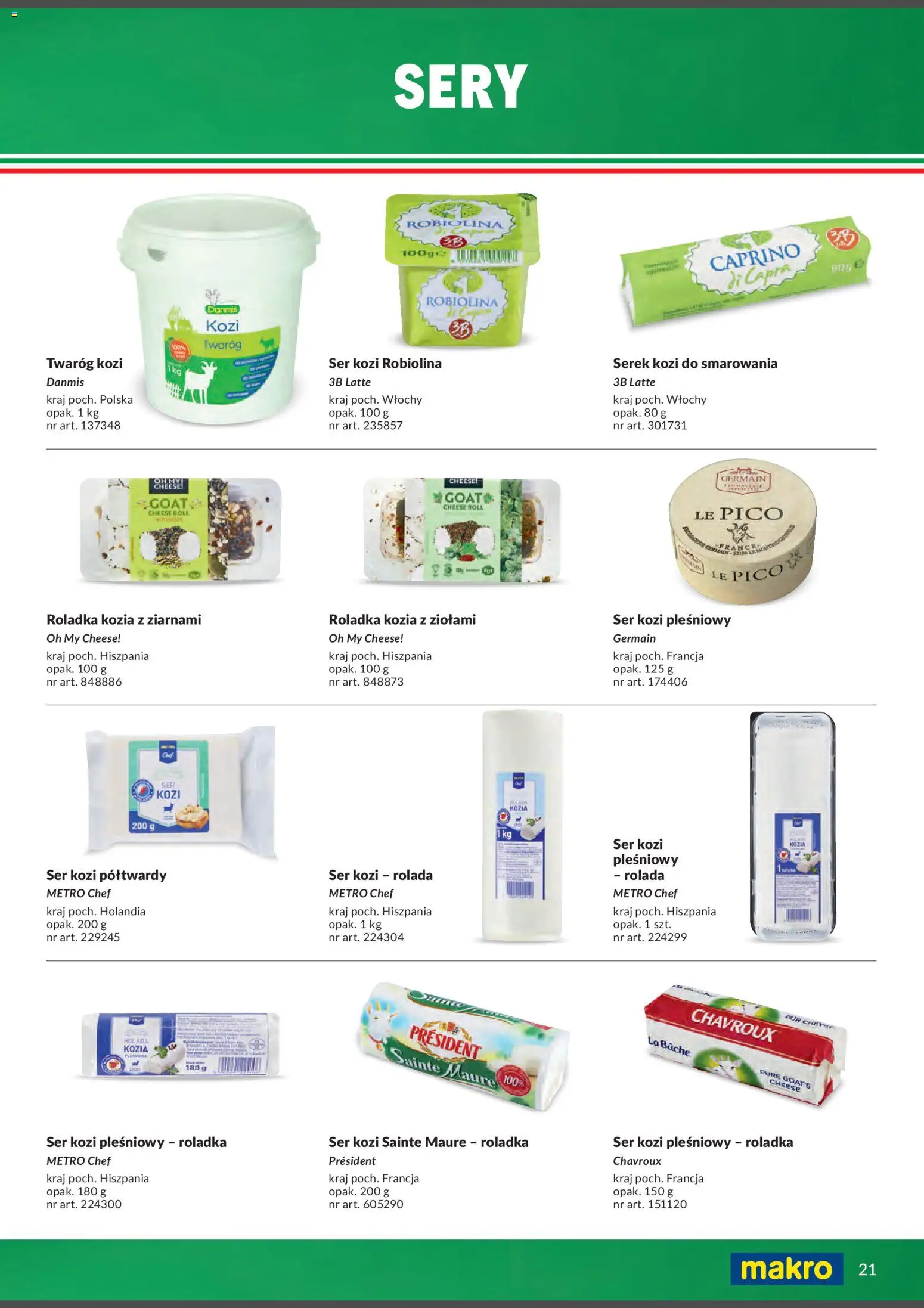 Makro Gazetka - Italia od 01.02.2026 | Strona: 21 | Produkty: Serek, Sery, Ser, Twaróg