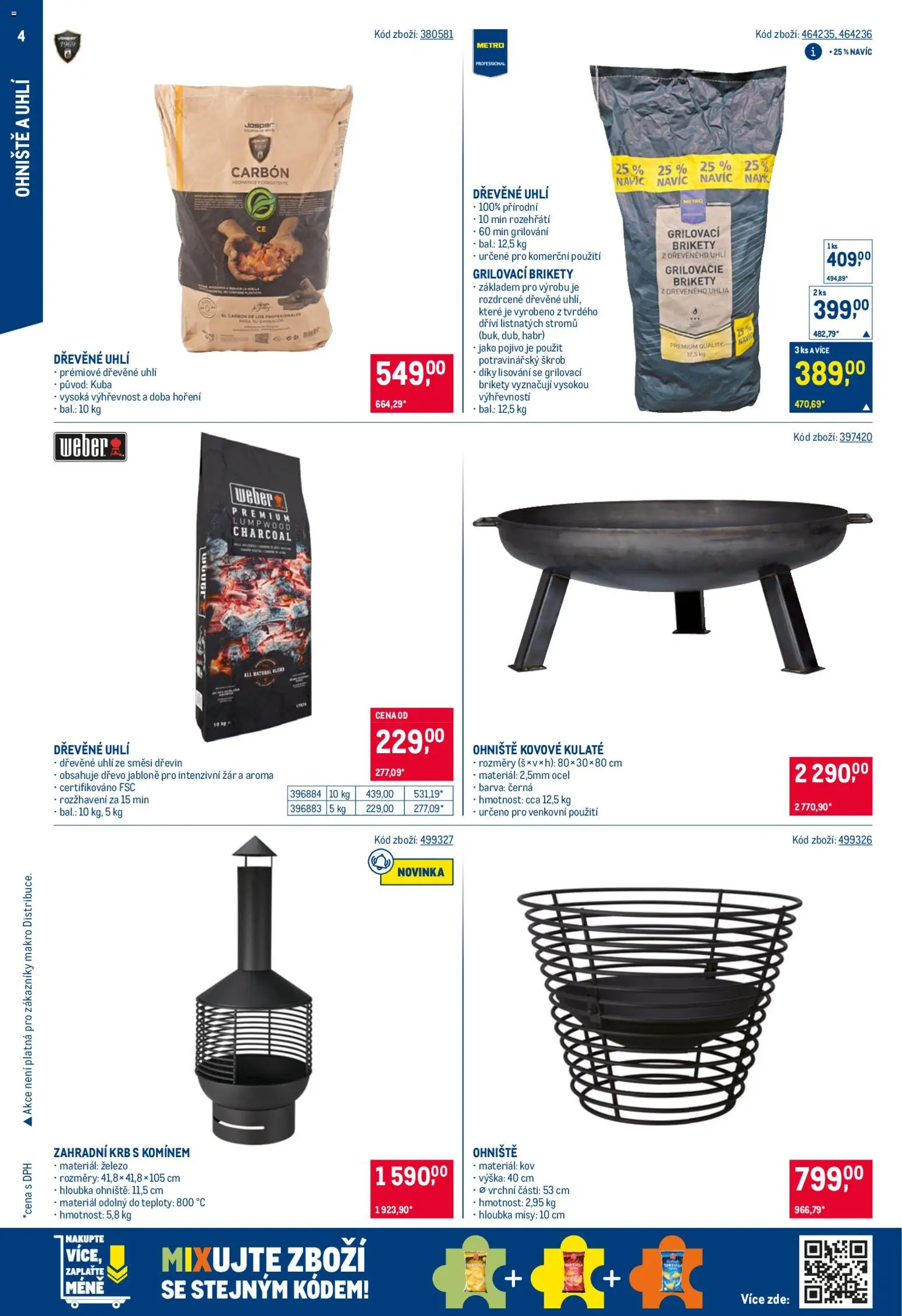 Makro leták - Venkovní vybavení 2 od 08.04.2026 | Strana: 4 | Produkty: Grilování, Dřevěné uhlí, Škrob, Brikety