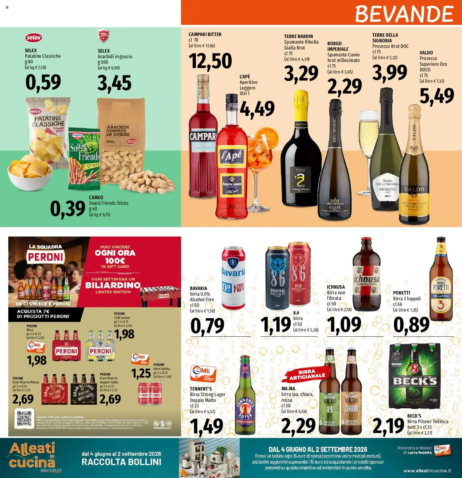 Volantino EMI del 02/07/2026 | Pagina: 16 | Prodotti: Tennent's, Patatine, Prosecco, Aperitivo