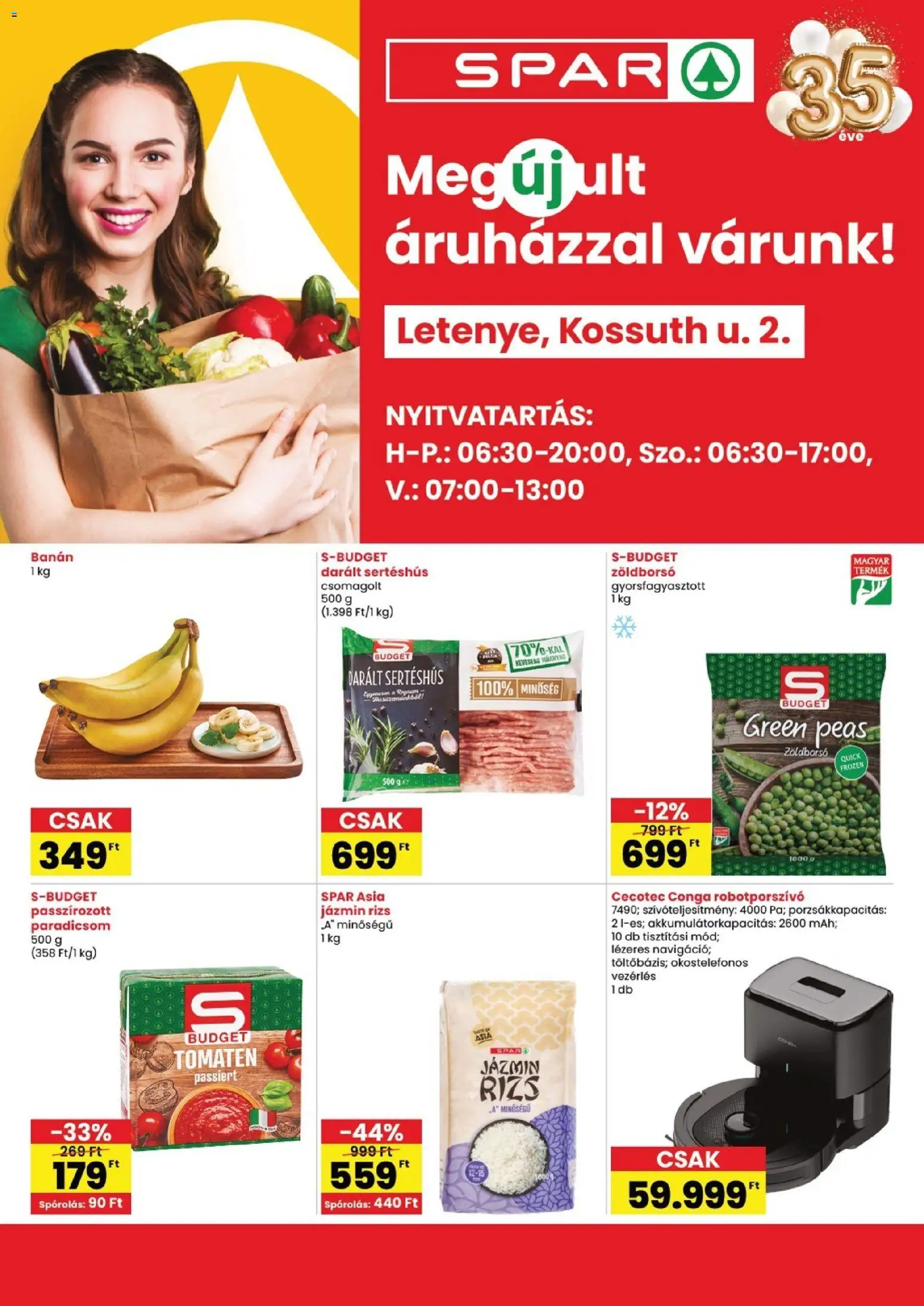 Spar akciós ujság - amely érvényes a következő dátumtól: 2026.09.03. | Oldal: 1 | Termékek: Jázmin rizs, Sertéshús, Paradicsom, Rizs