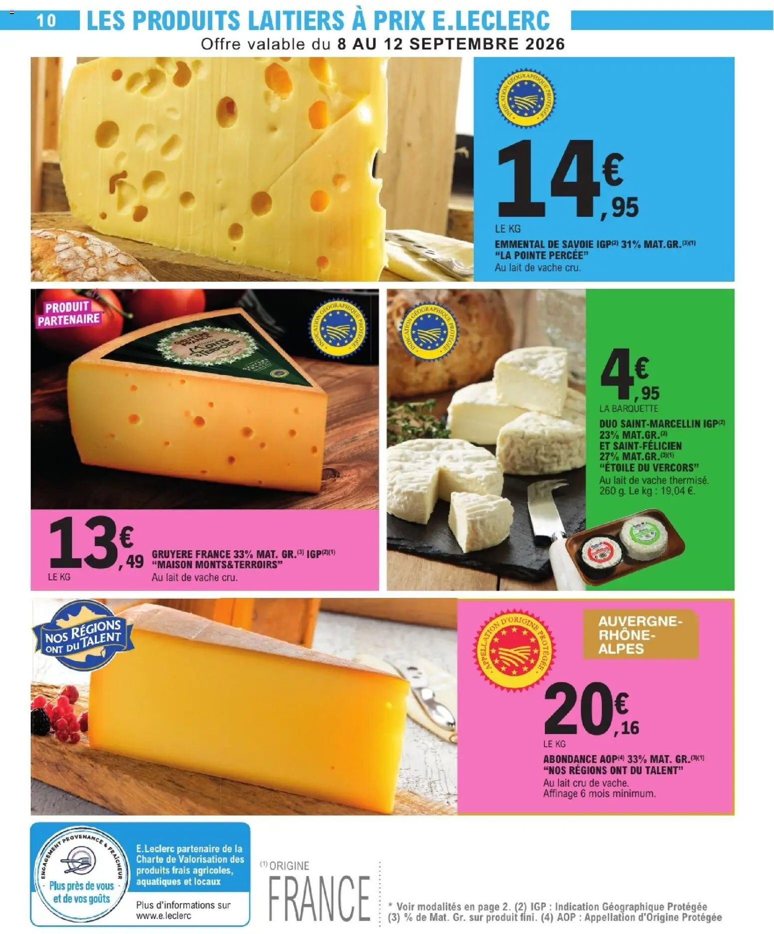 {H1} | Page: 10 | Produits: Emmental, Gruyère, Produits laitiers, Lait