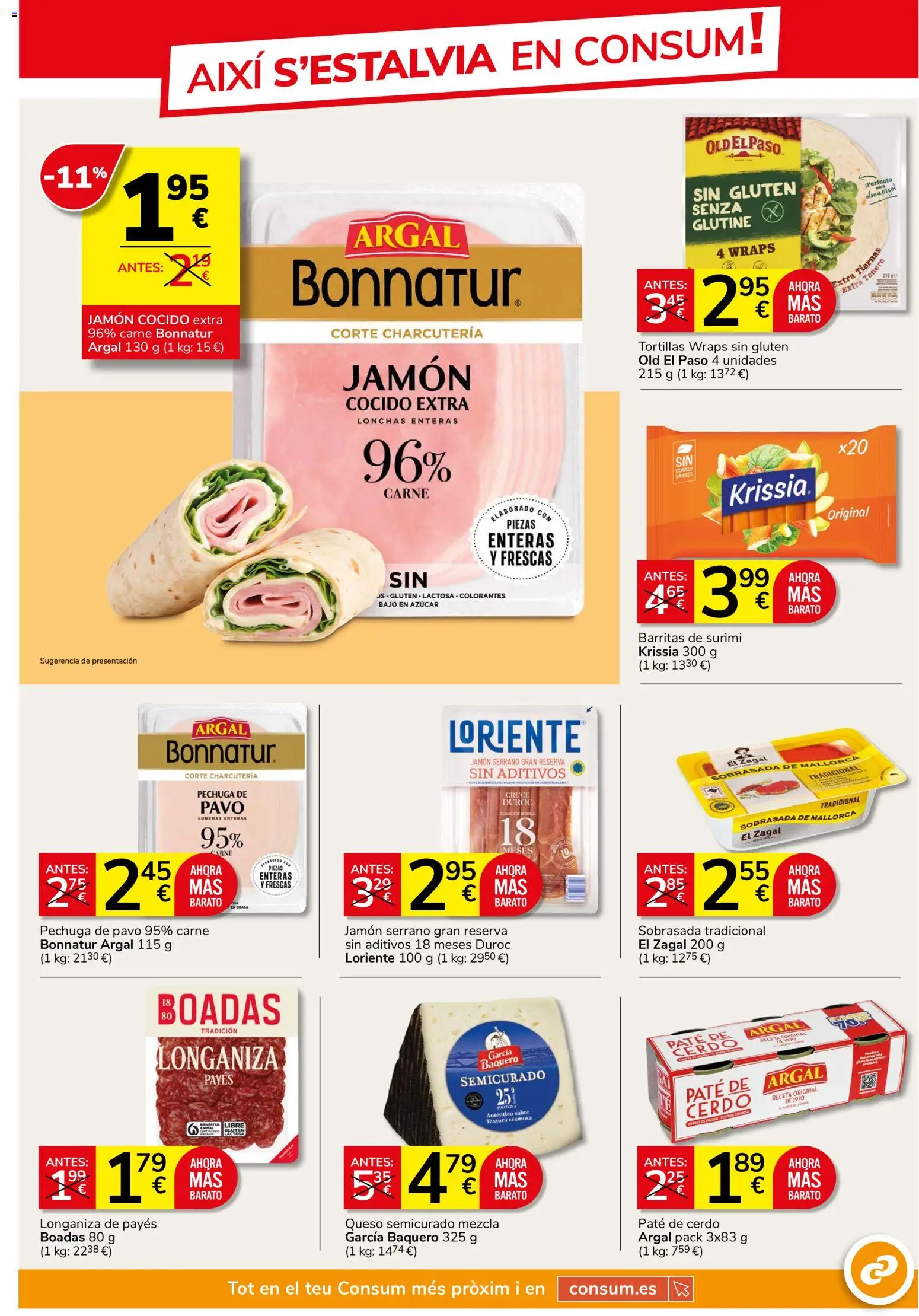 Consum folleto │ válido desde el 24/09/2026 | Página: 9 | Productos: Jamón serrano, Jamón, Jamón cocido, Longaniza