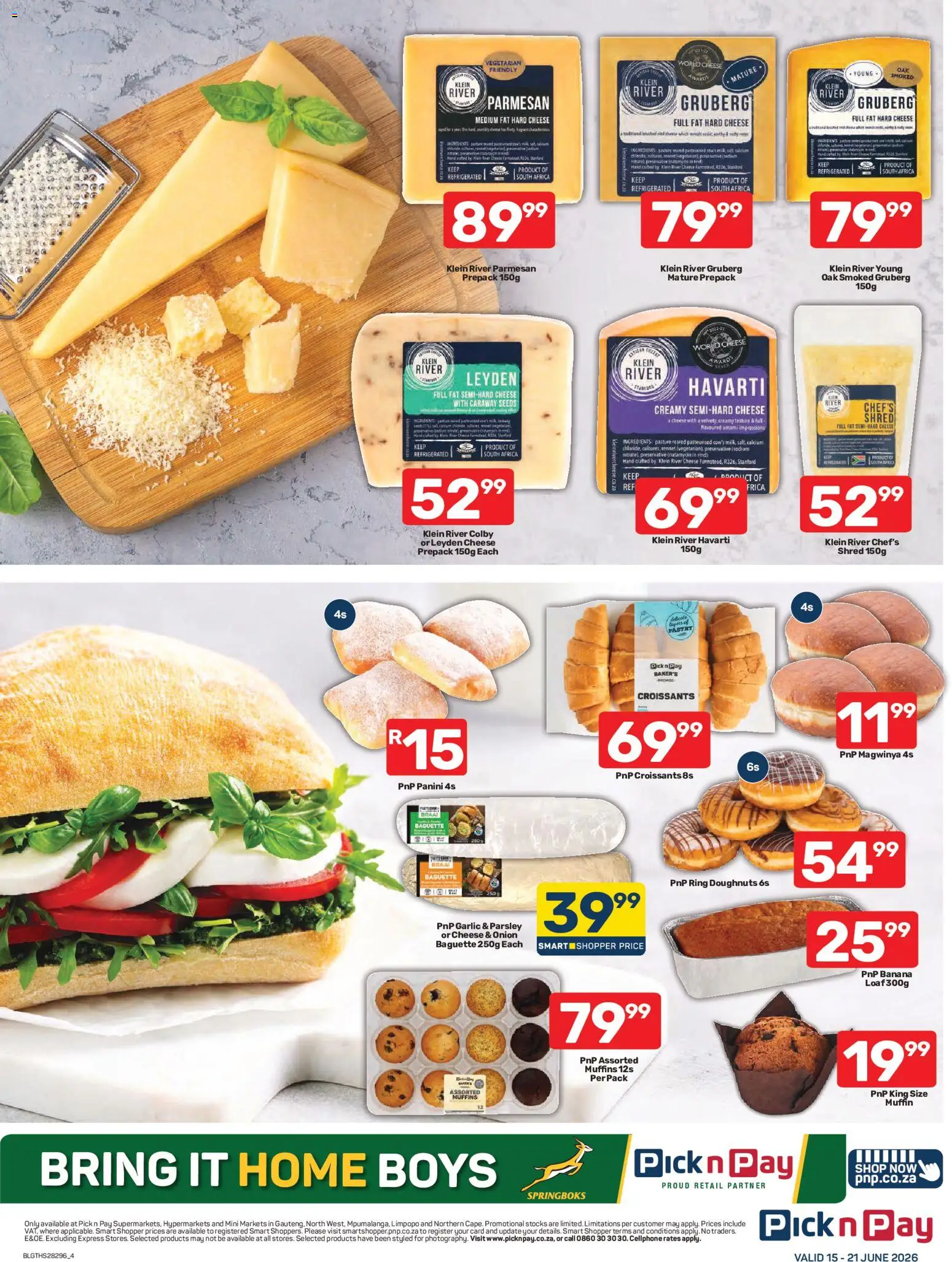 New Pick n Pay catalogue – valid from 15.06.2026 | Page: 4 | Products: Muffins, Parsley, Cheese, Garlic