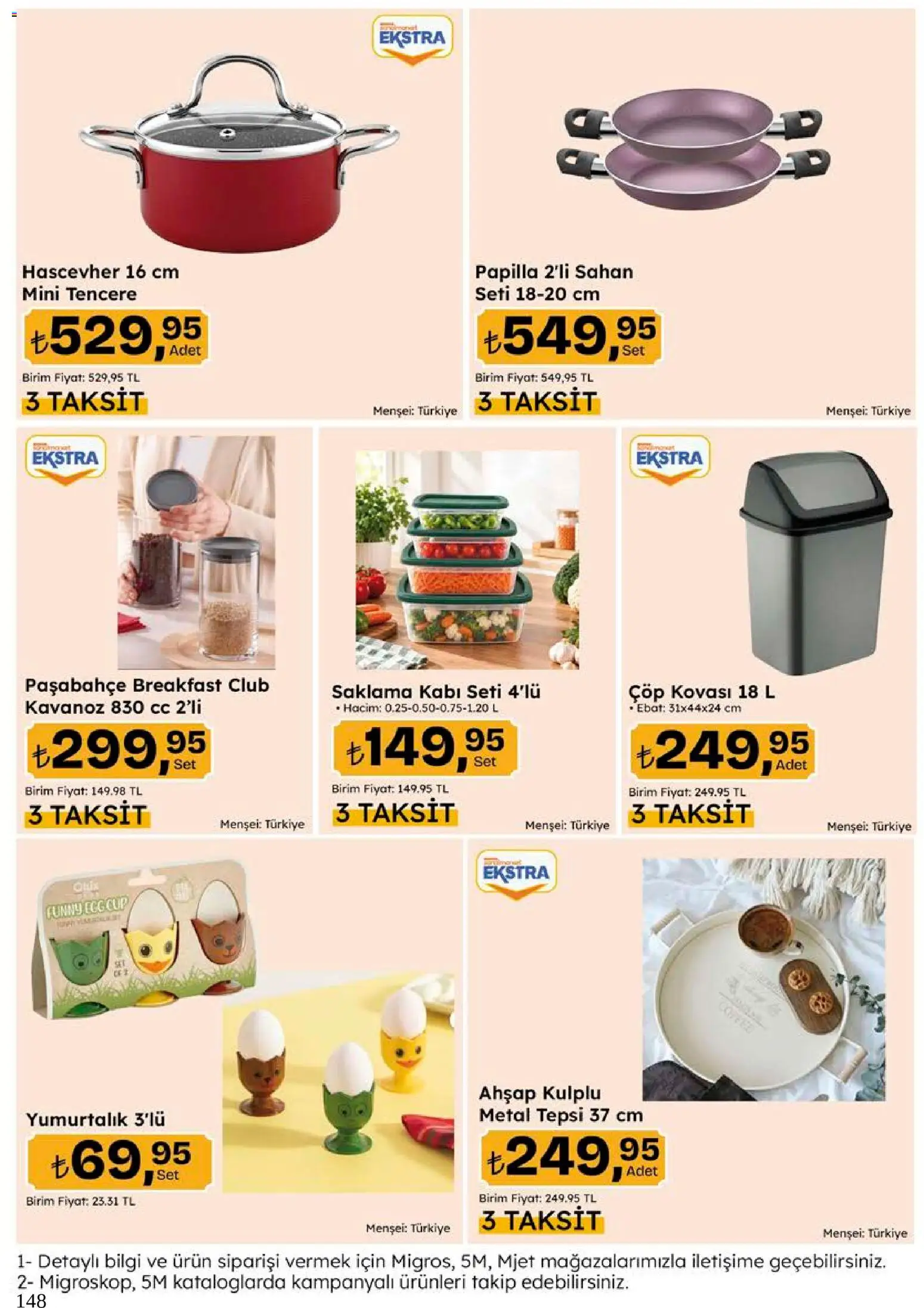 Migros Katalog - 5M Migroskop Dijital - 08 Ekim 2026 tarihinden itibaren geçerlidir | Sayfa: 148 | Ürünler: Tencere seti, Tepsi