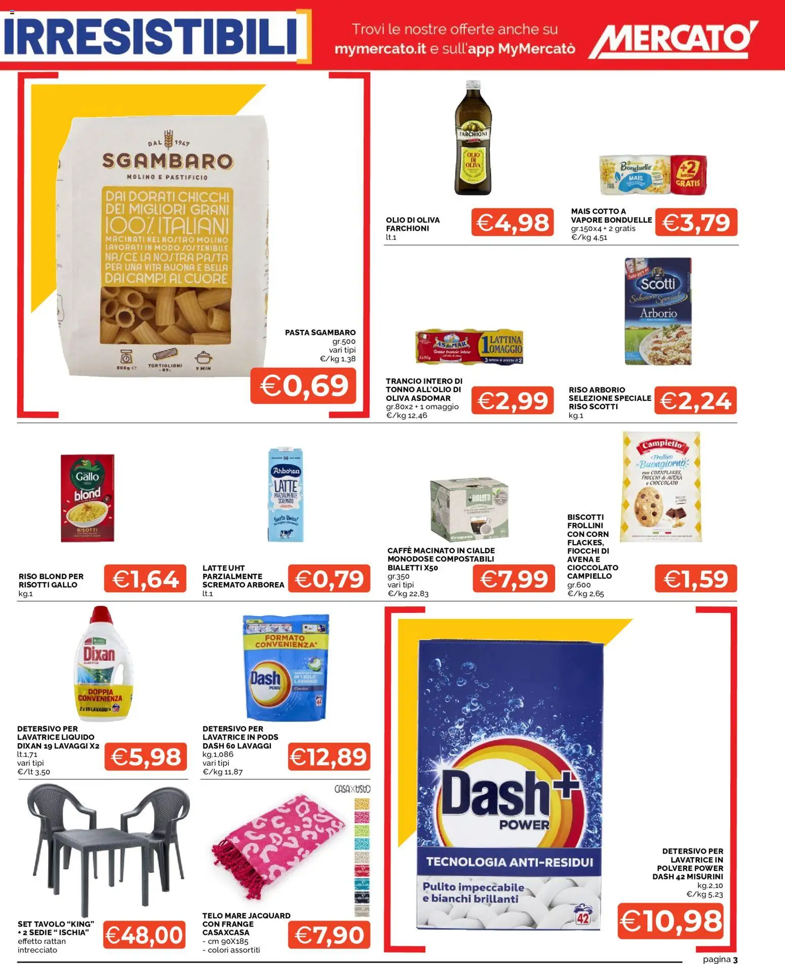 Volantino Mercatò del 18.05.2026 | Pagina: 3 | Prodotti: Biscotti, Olio, Pasta, Olio di Oliva