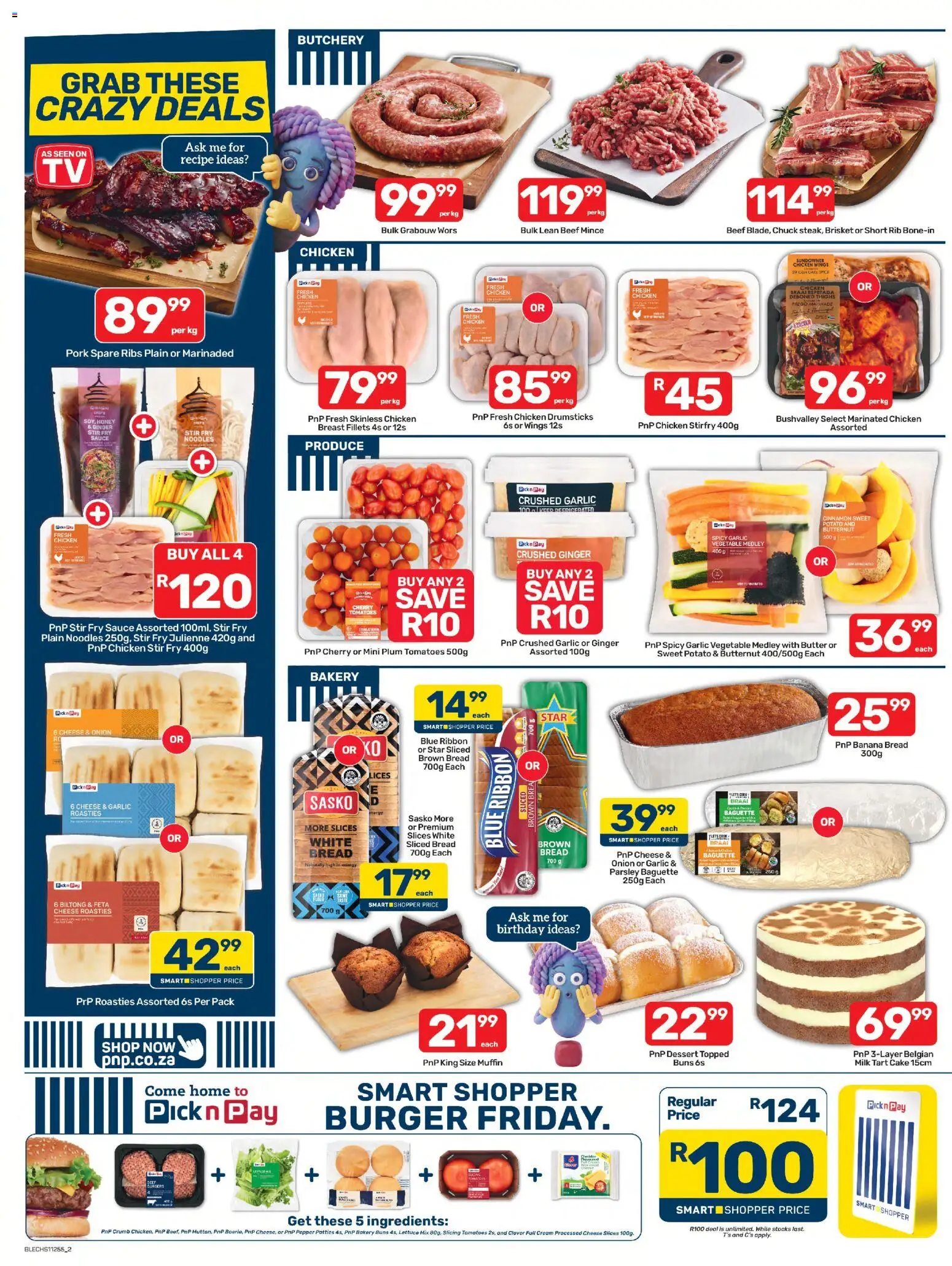 New Pick n Pay catalogue – valid from 07/09/2026 | Page: 2 | Products: Chicken drumsticks, Baguette, Noodles, Beef