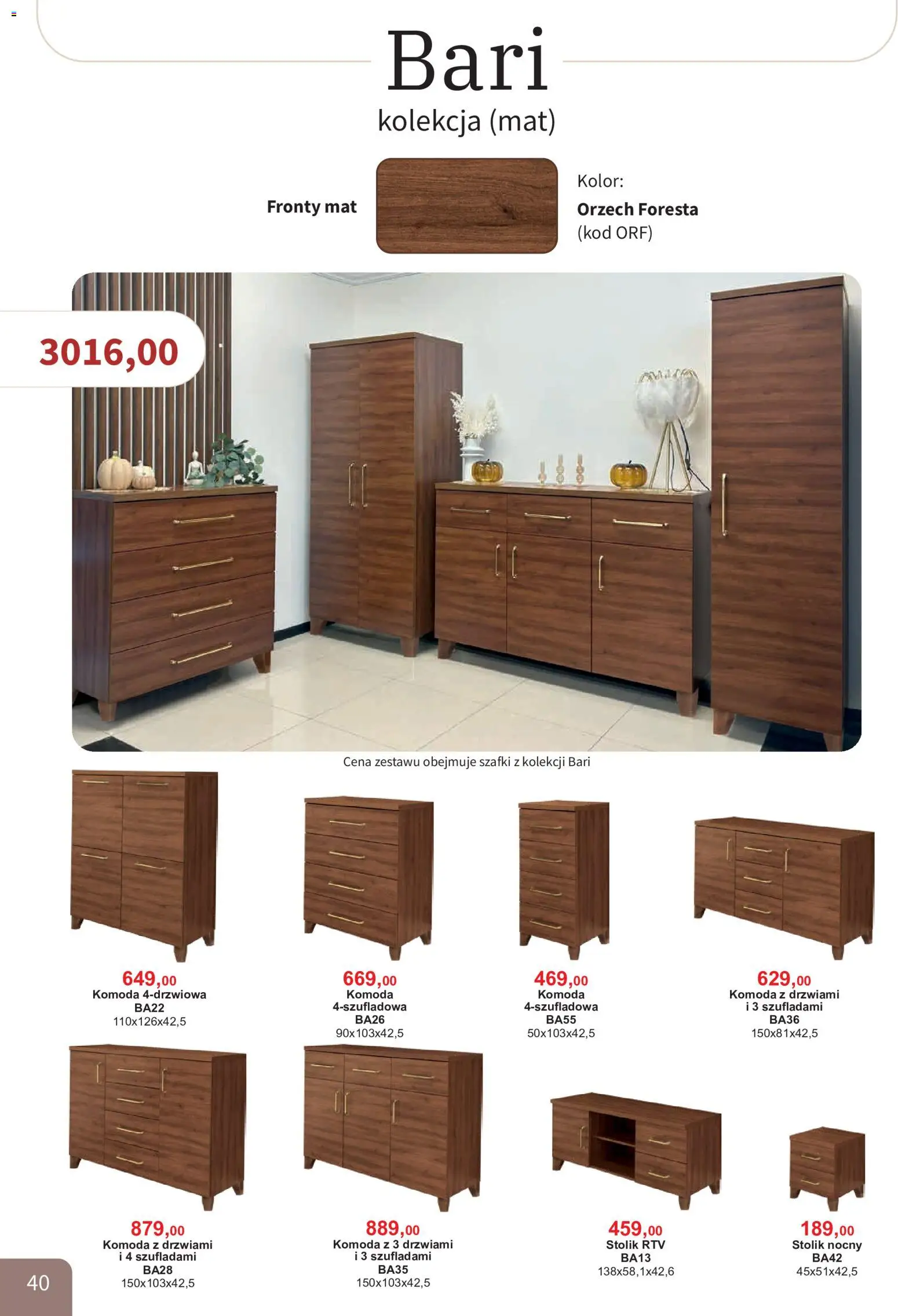 Bodzio Katalog od 01.08.2026 | Strona: 40 | Produkty: Komoda, Stolik nocny