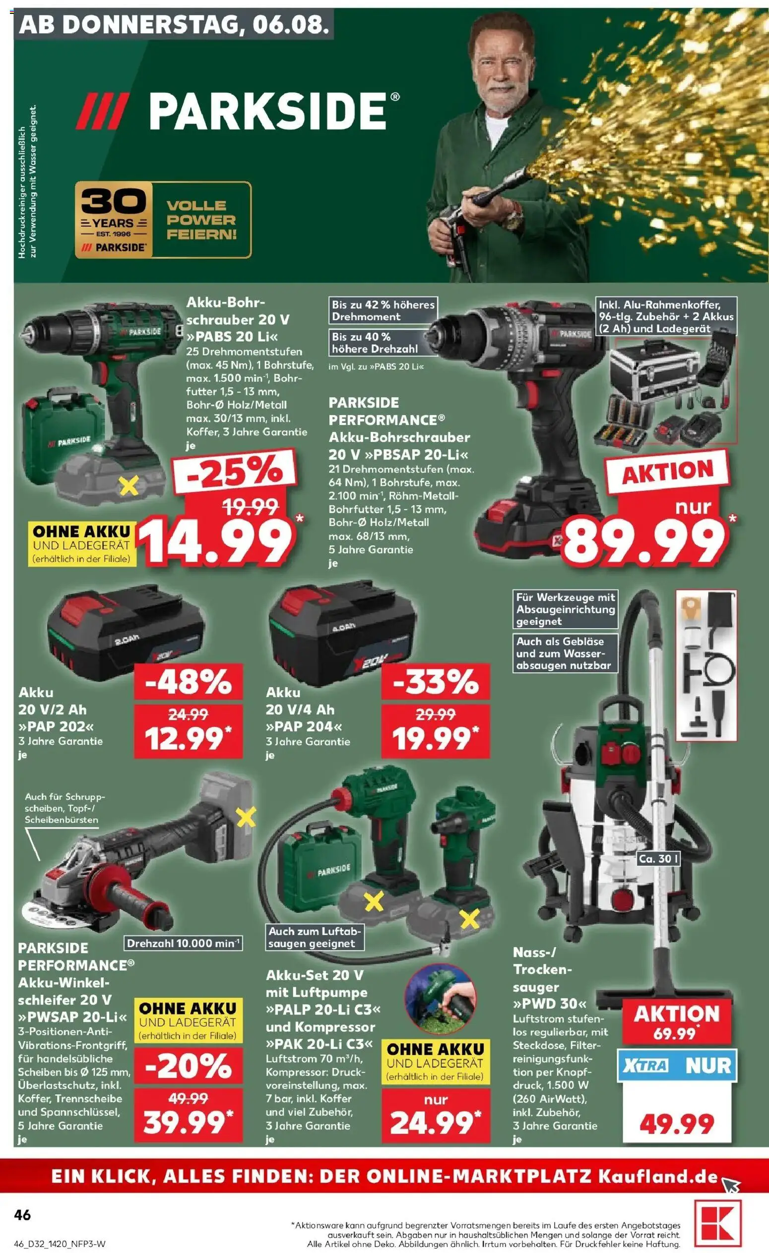 Prospekt Kaufland ab 06.08.2026 » Angebote Online zum Blättern | Seite: 46 | Produkte: Wasser, Hochdruckreiniger, Koffer, Ladegerät
