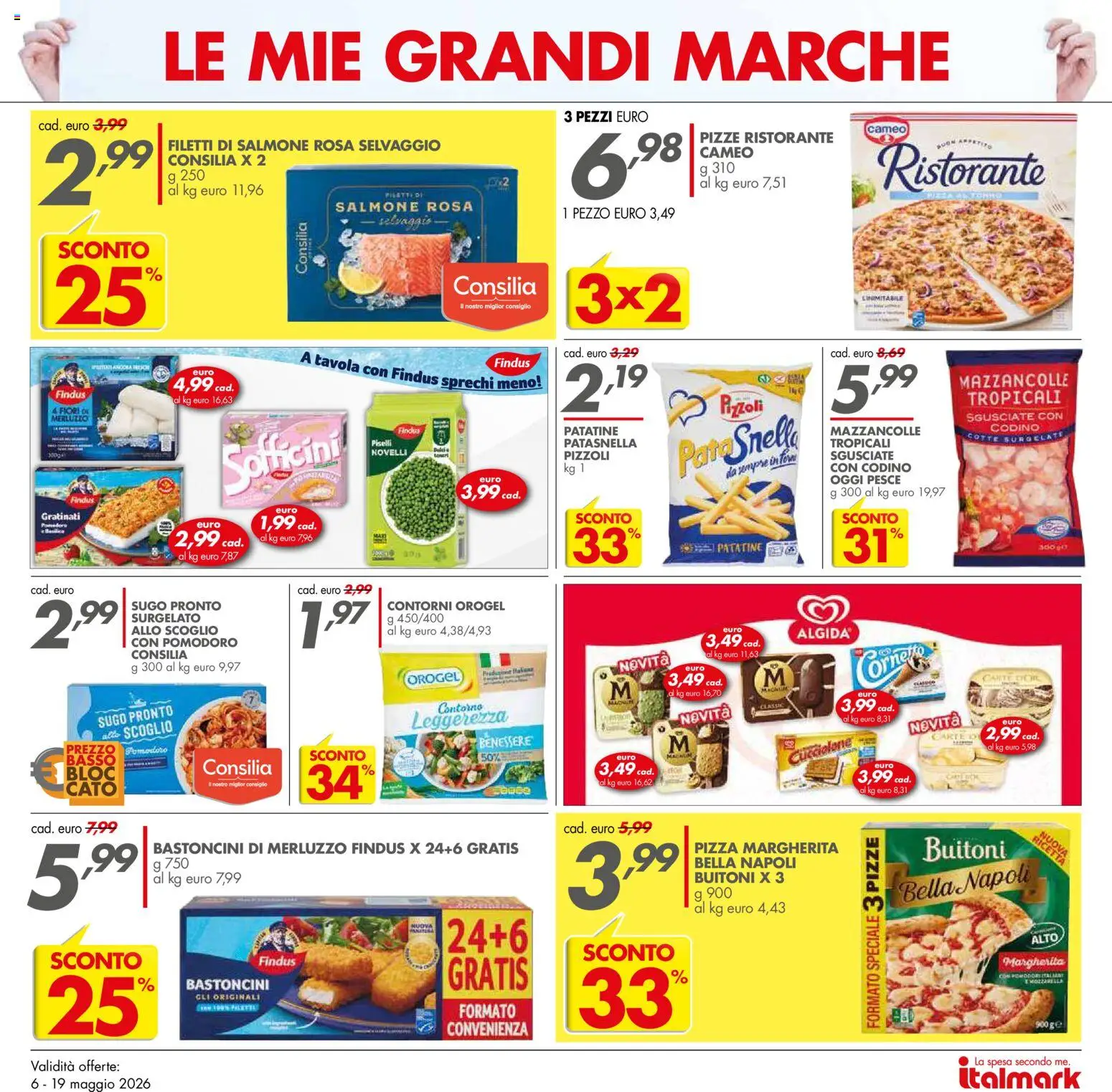 Volantino Italmark del 06.05.2026 | Pagina: 9 | Prodotti: Salmone, Merluzzo, Patatine, Sugo