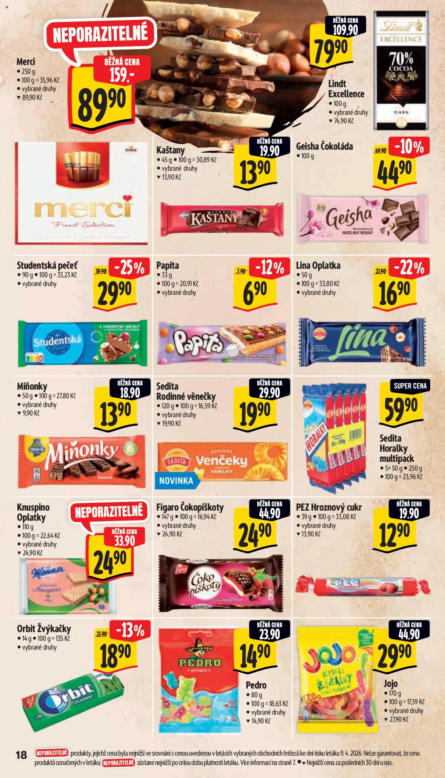 Albert leták - Supermarket od 15.04.2026 | Strana: 26 | Produkty: Jojo, Lindt, Čokoláda, Piškoty