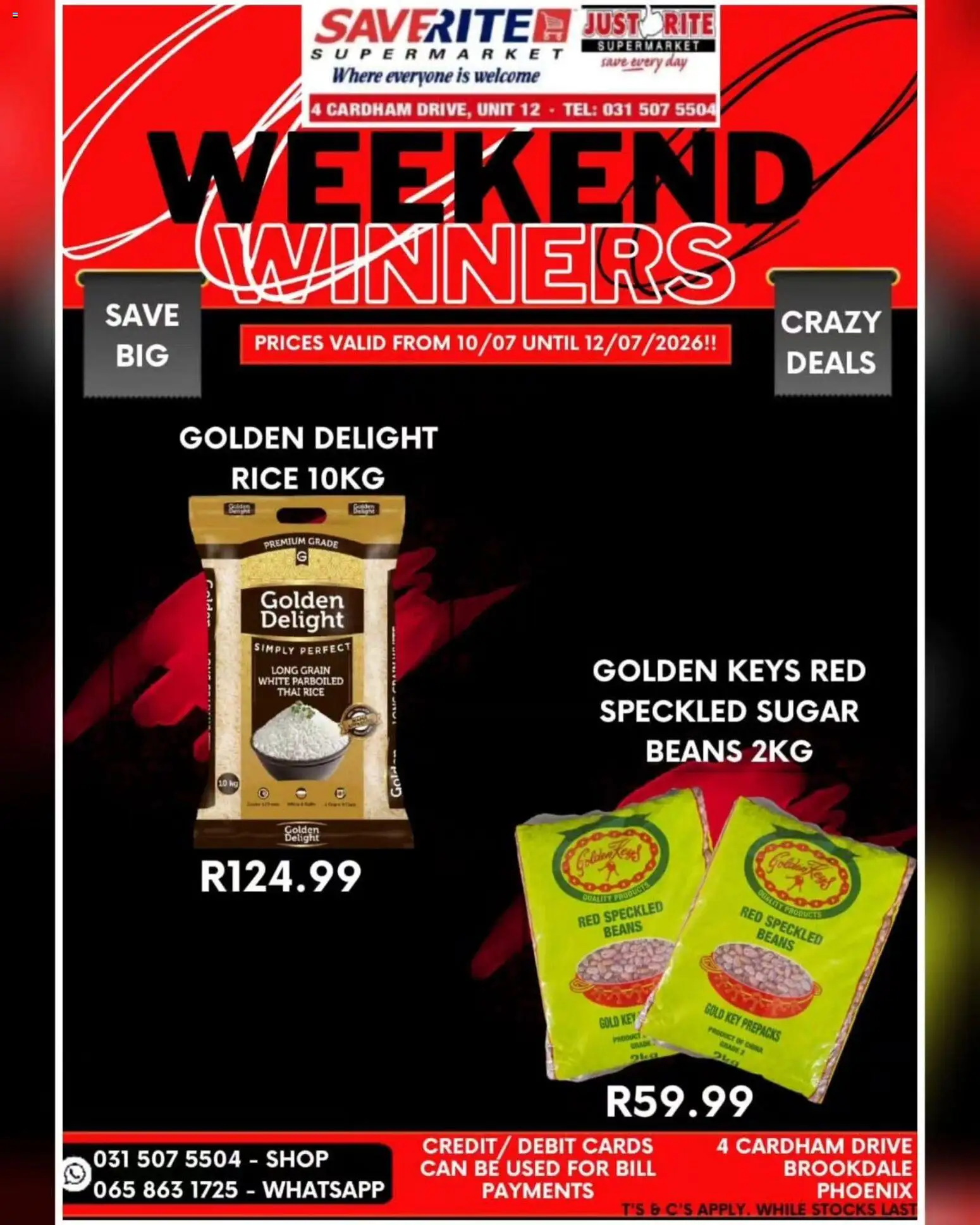 New Saverite catalogue – valid from 10/07/2026 | Page: 1 | Products: Beans, Rice, Sugar