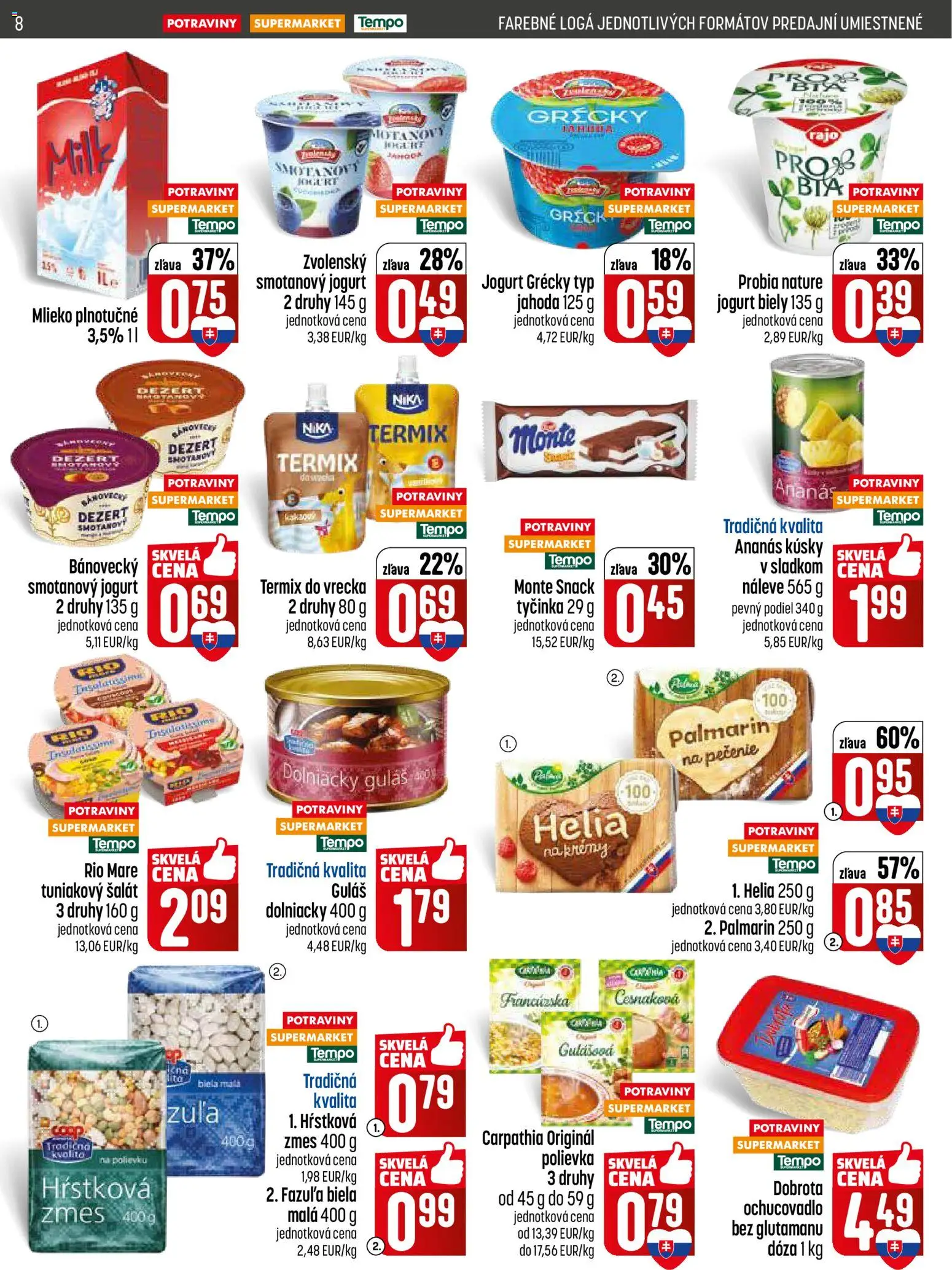 Nové COOP Jednota akcie – leták je platný od 07.05.2026 | Strana: 8 | Produkty: Palmarin, Rio Mare, Ananás, Šalát