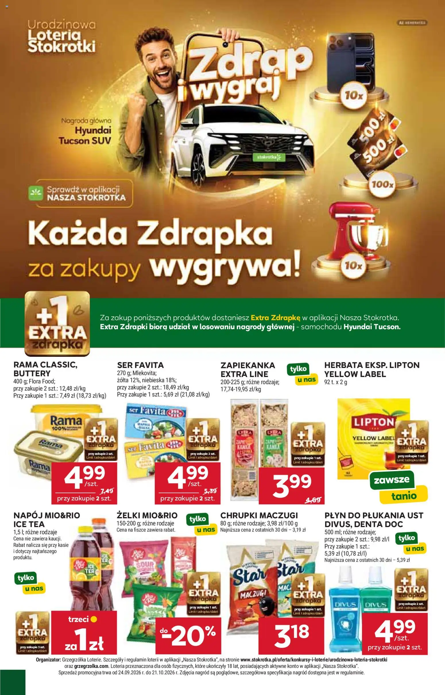 Stokrotka gazetka - Market od 01.10.2026 | Strona: 6 | Produkty: Płyn do płukania, Ser favita, Stokrotka, Chrupki