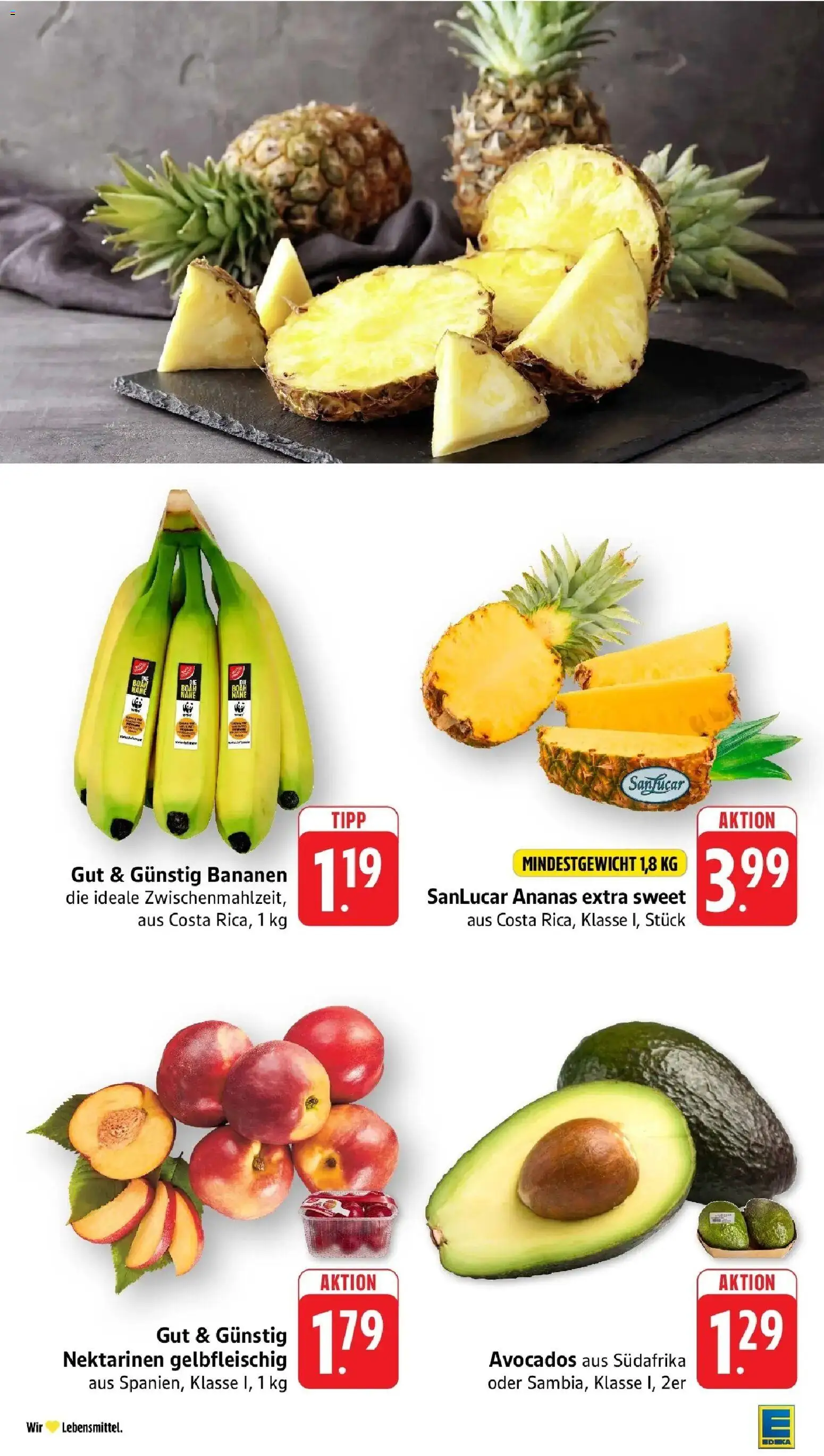 Edeka prospekt Nonnenhorn / Bodensee – gültig ab 22.06.2026 | Seite: 6 | Produkte: Nektarinen, Bananen, Ananas