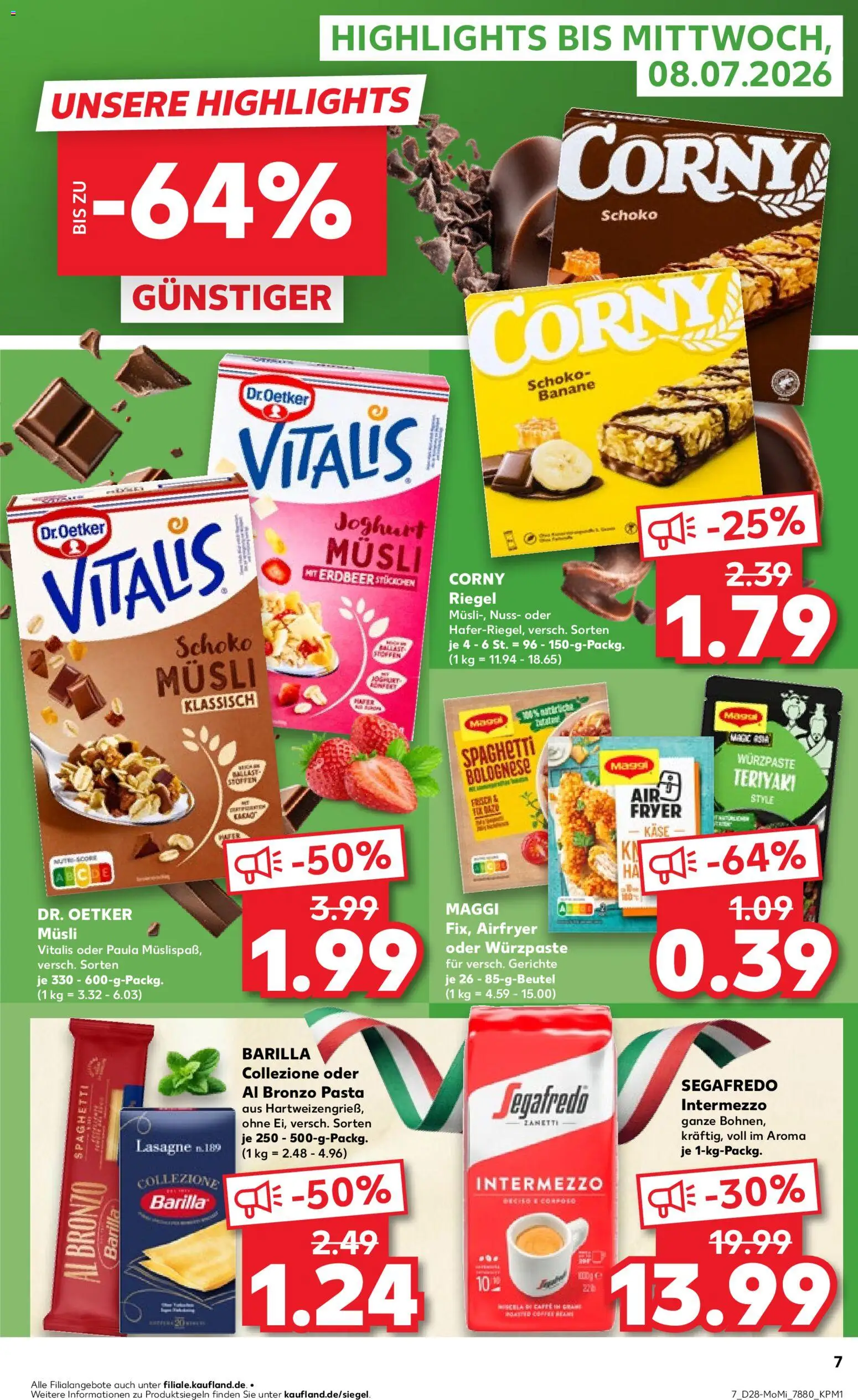 Kaufland Německo leták - Kiel od 06.07.2026 | Strana: 7 | Produkty: Maggi, Segafredo, Airfryer, Kaše