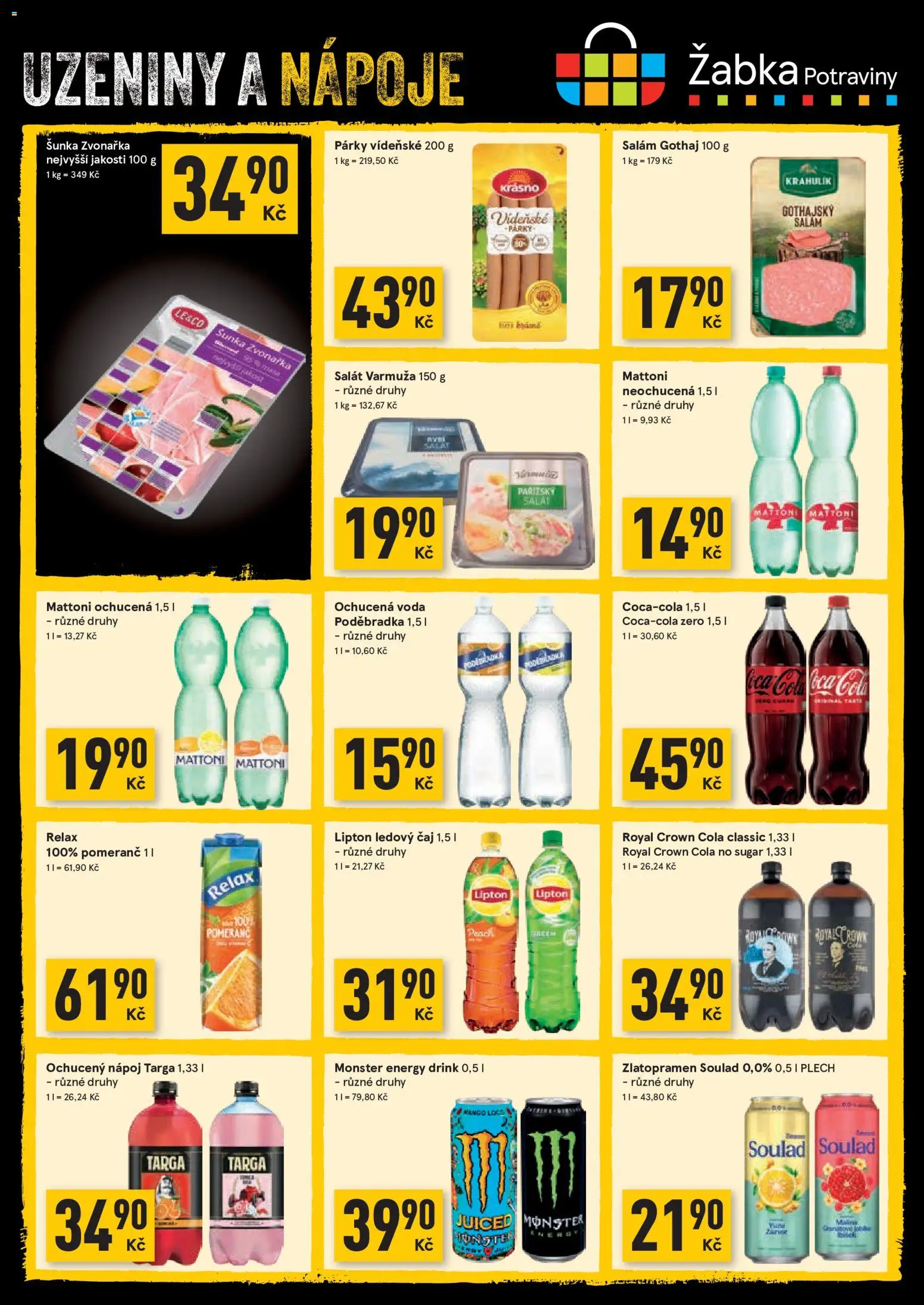 Žabka leták od 07.10.2026 | Strana: 4 | Produkty: Voda, Royal Crown Cola, Poděbradka, Nápoje