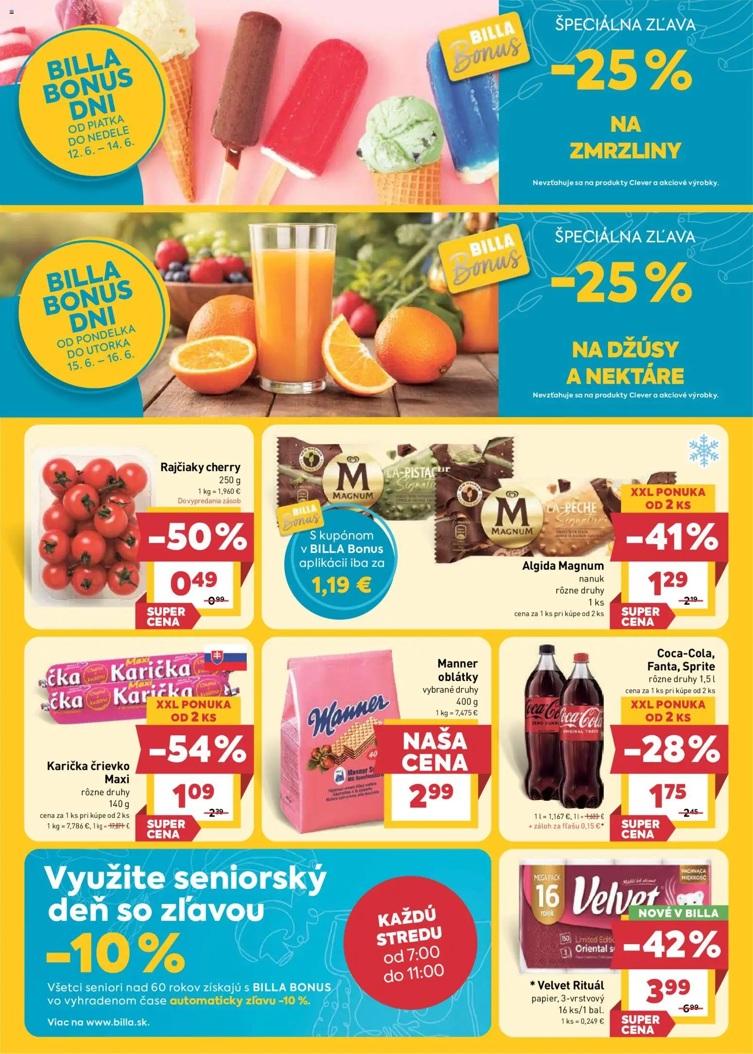 Nové Billa akcie – leták je platný od 10.06.2026 | Strana: 26 | Produkty: Nanuk, Sprite, Cola, Pistácie