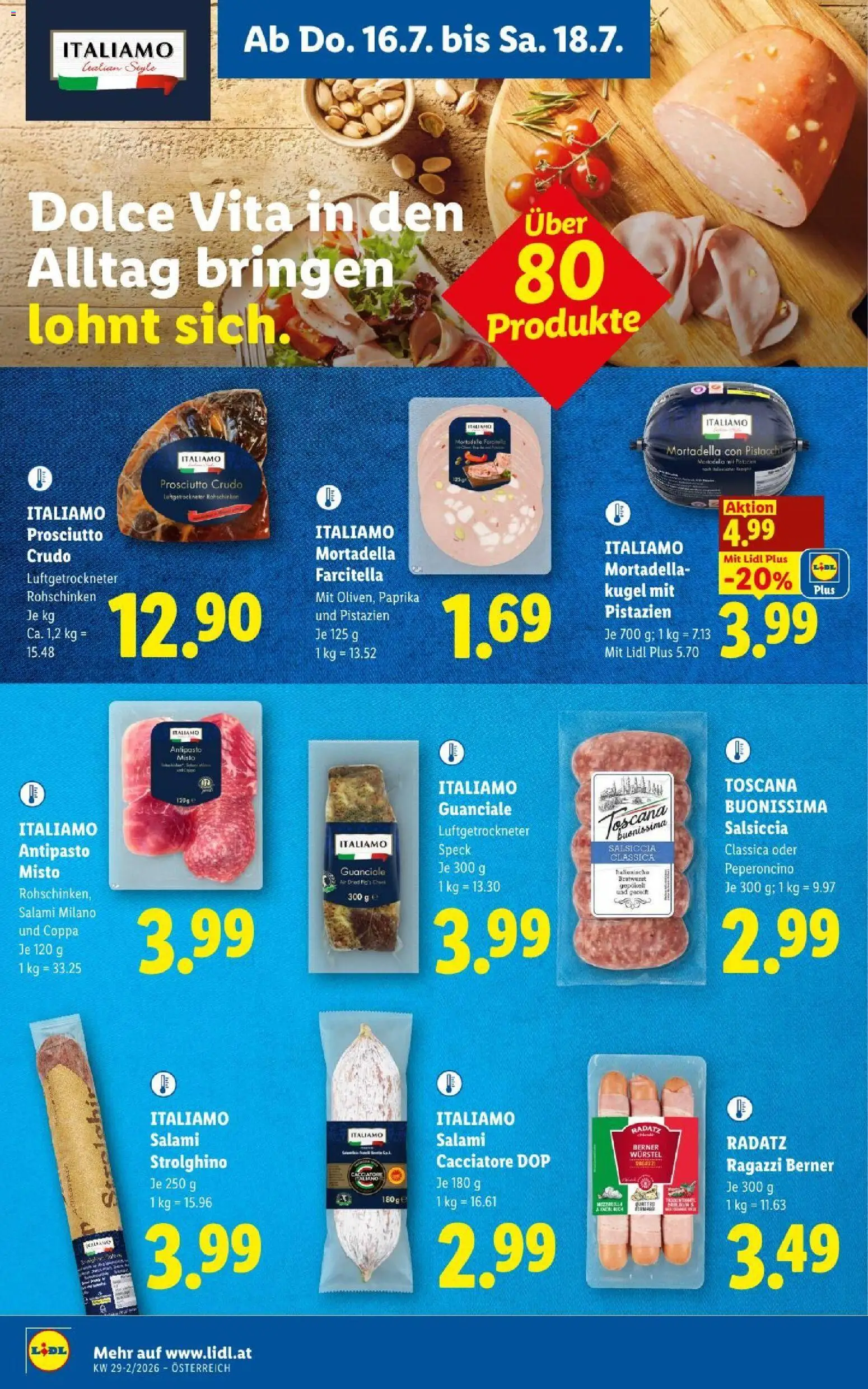 Lidl - Flugblatt gültig ab 16.07.2026 | Seite: 14 | Produkte: Speck, Salami