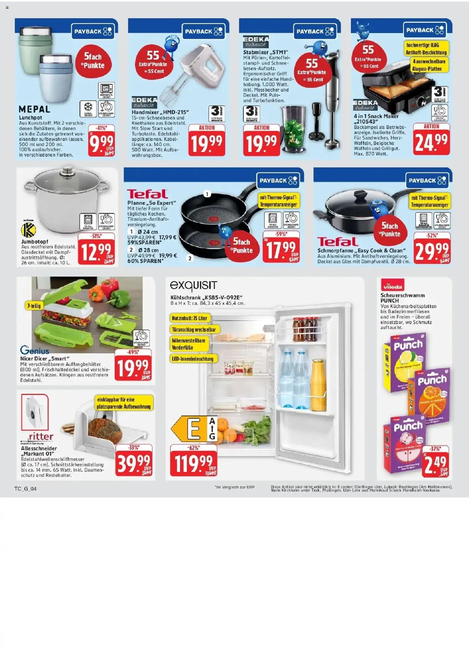 E center Prospekt Mainz-Weisenau (ab 05.10.2026) zum Blättern | Seite: 83 | Produkte: Kabel, Kühlschrank, Handmixer, Waffeln