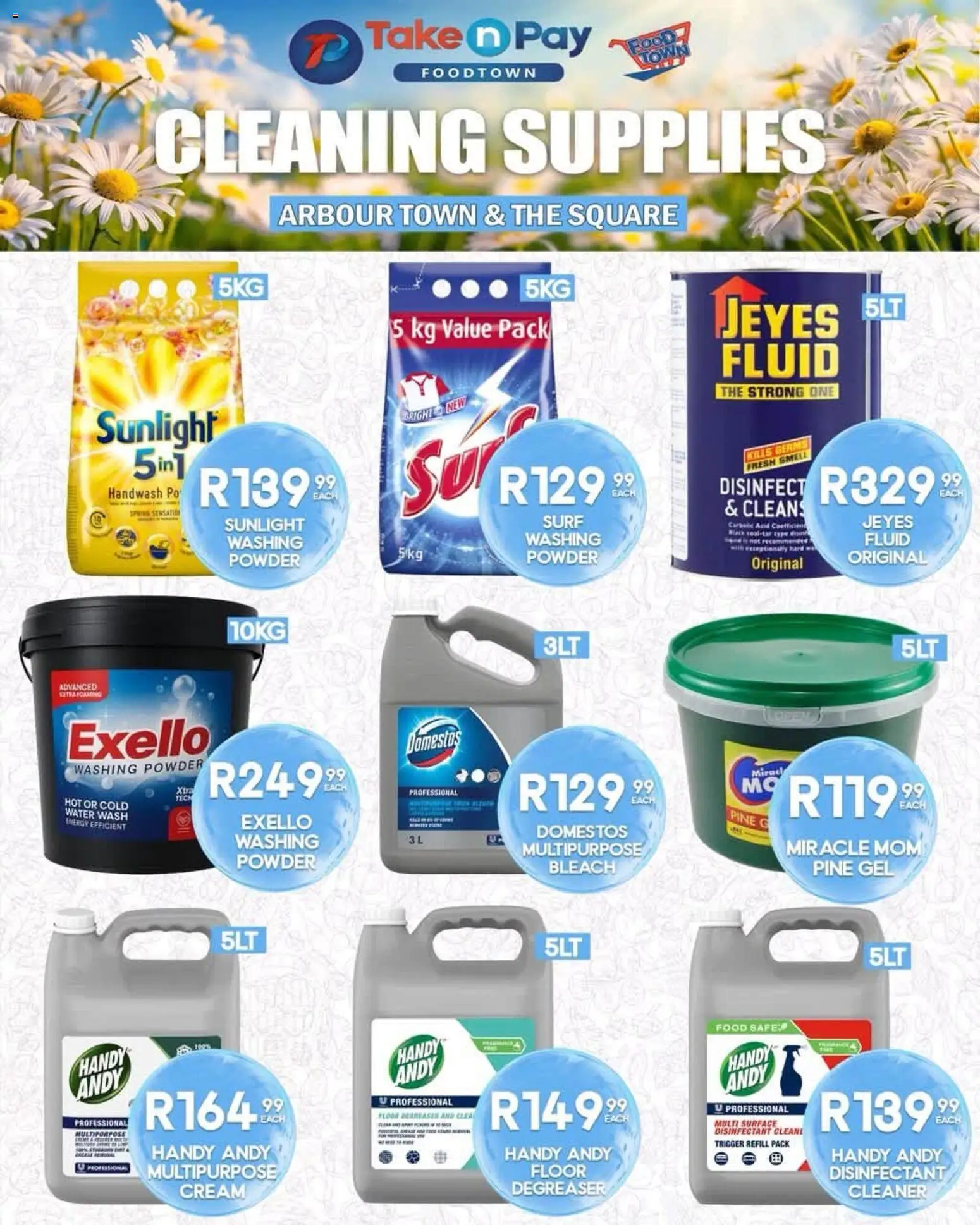 New Take n Pay catalogue – valid from 10/08/2026 | Page: 13 | Products: Disinfectant, Bleach, Degreaser, Water