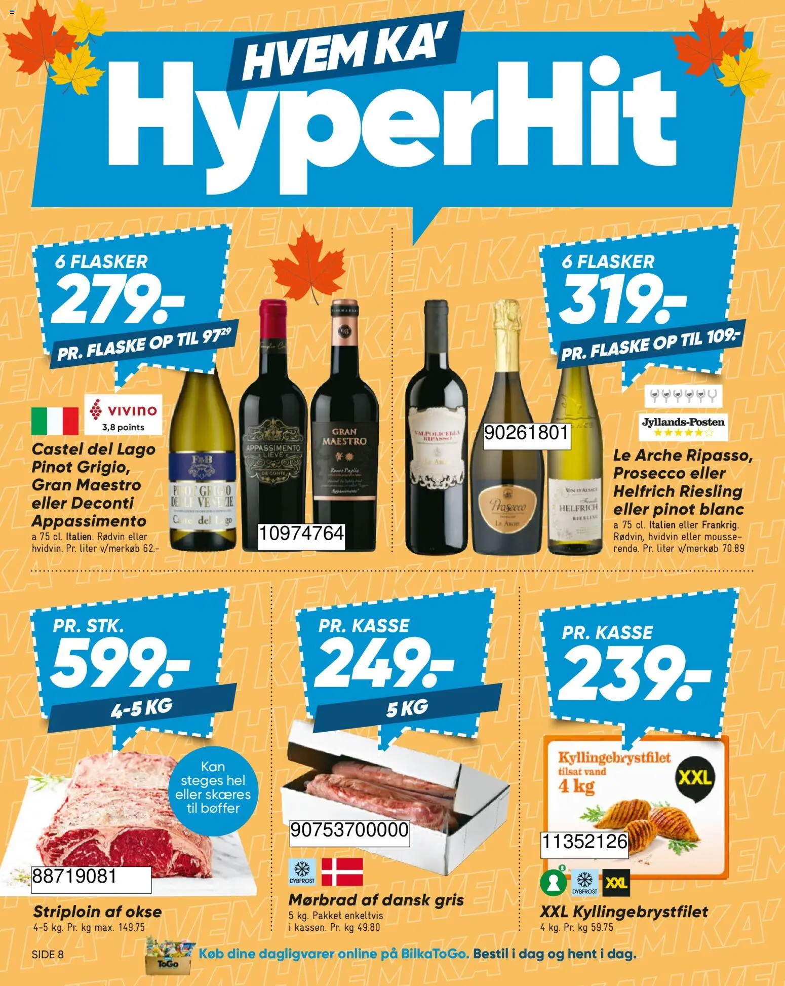 Bilka tilbudsavis – gyldig fra 02/10/2026 | Side: 8 | Produkter: Vin, Bøffer, Hvidvin, Rødvin