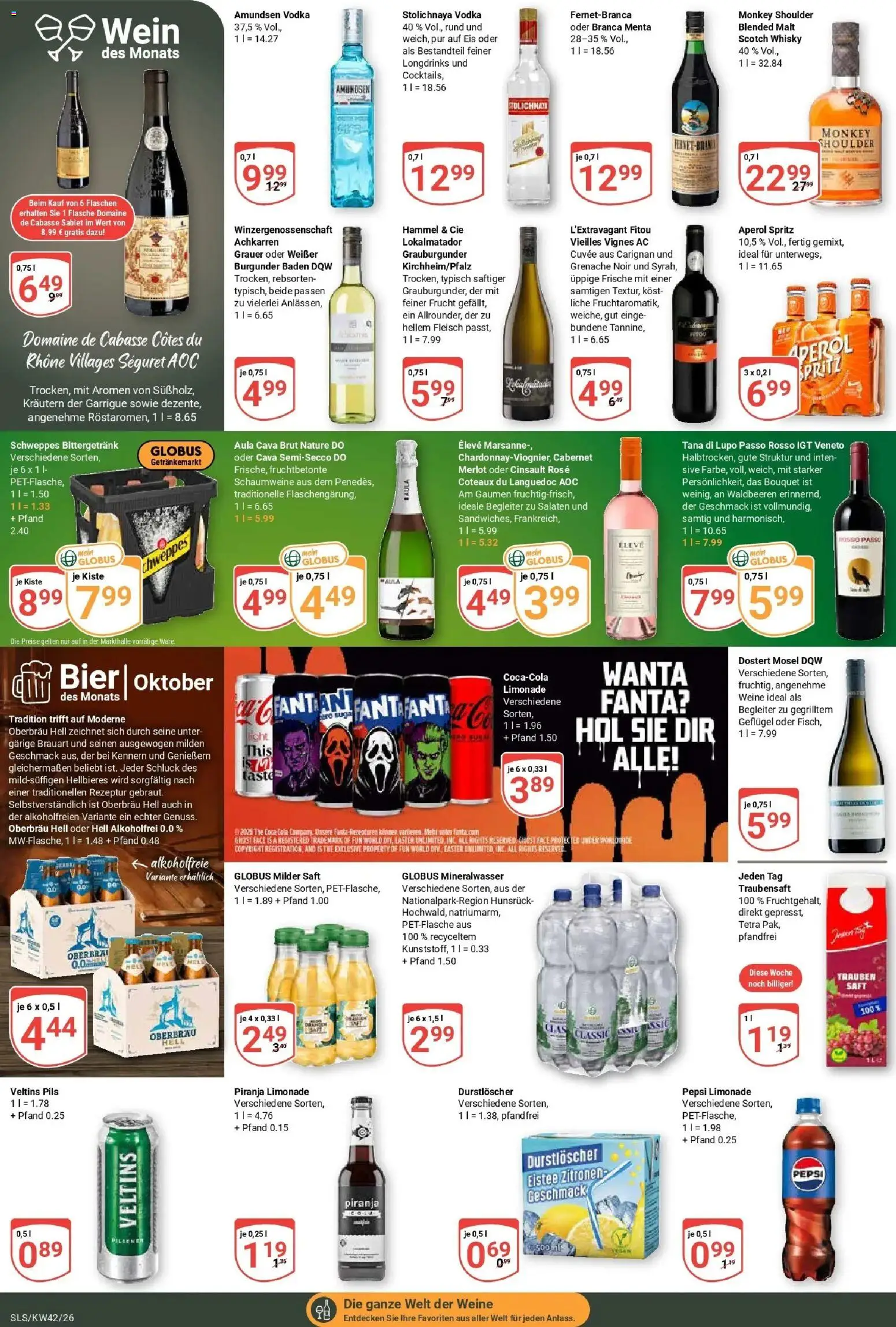 Globus Prospekt Saarlouis (ab 12.10.2026) » Angebote online | Seite: 18 | Produkte: Fanta, Limonade, Schweppes, Aperol