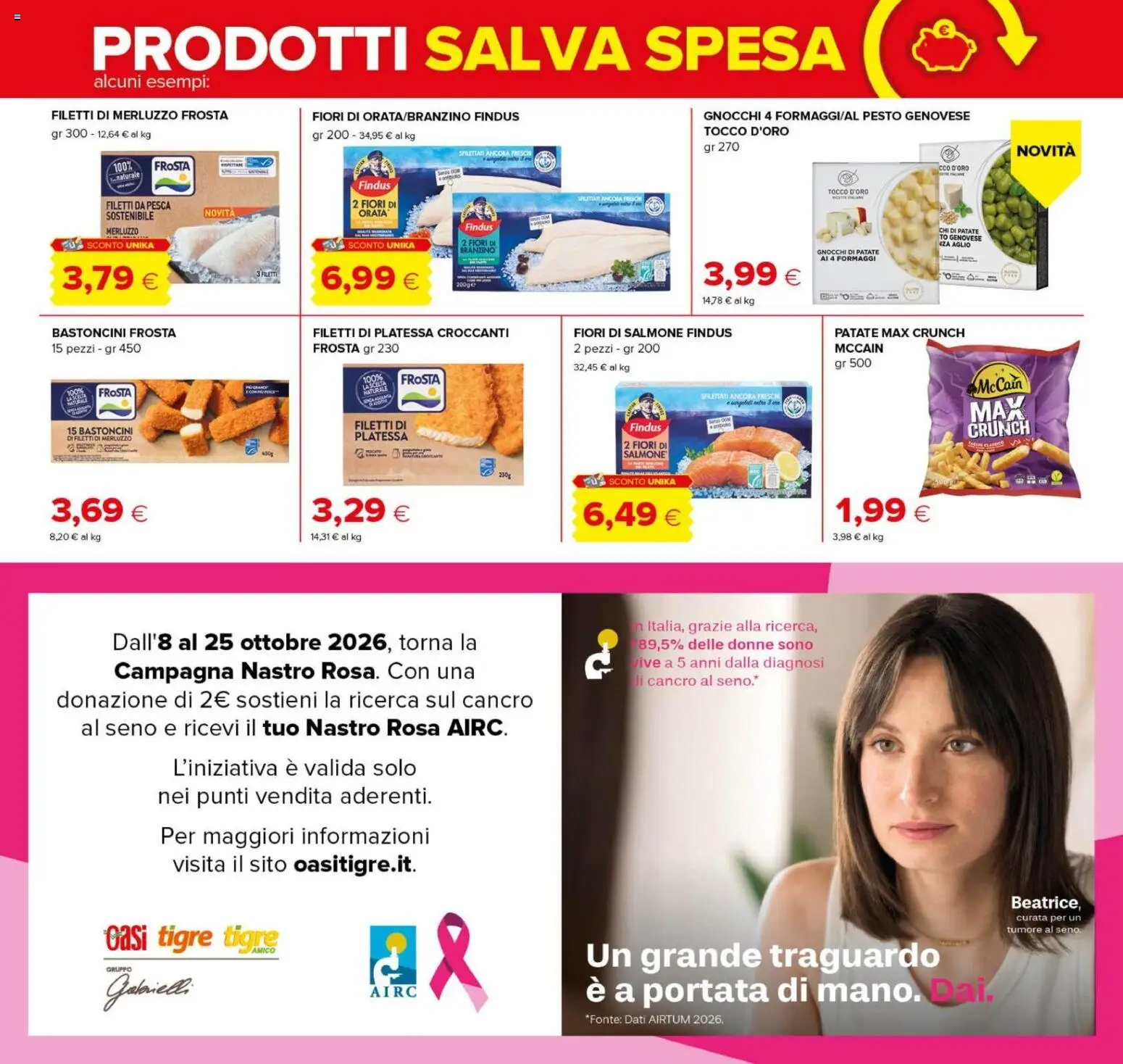 Volantino Oasi del 08/10/2026 | Pagina: 10 | Prodotti: Aglio, Pesca, Fiori, Gnocchi di patate