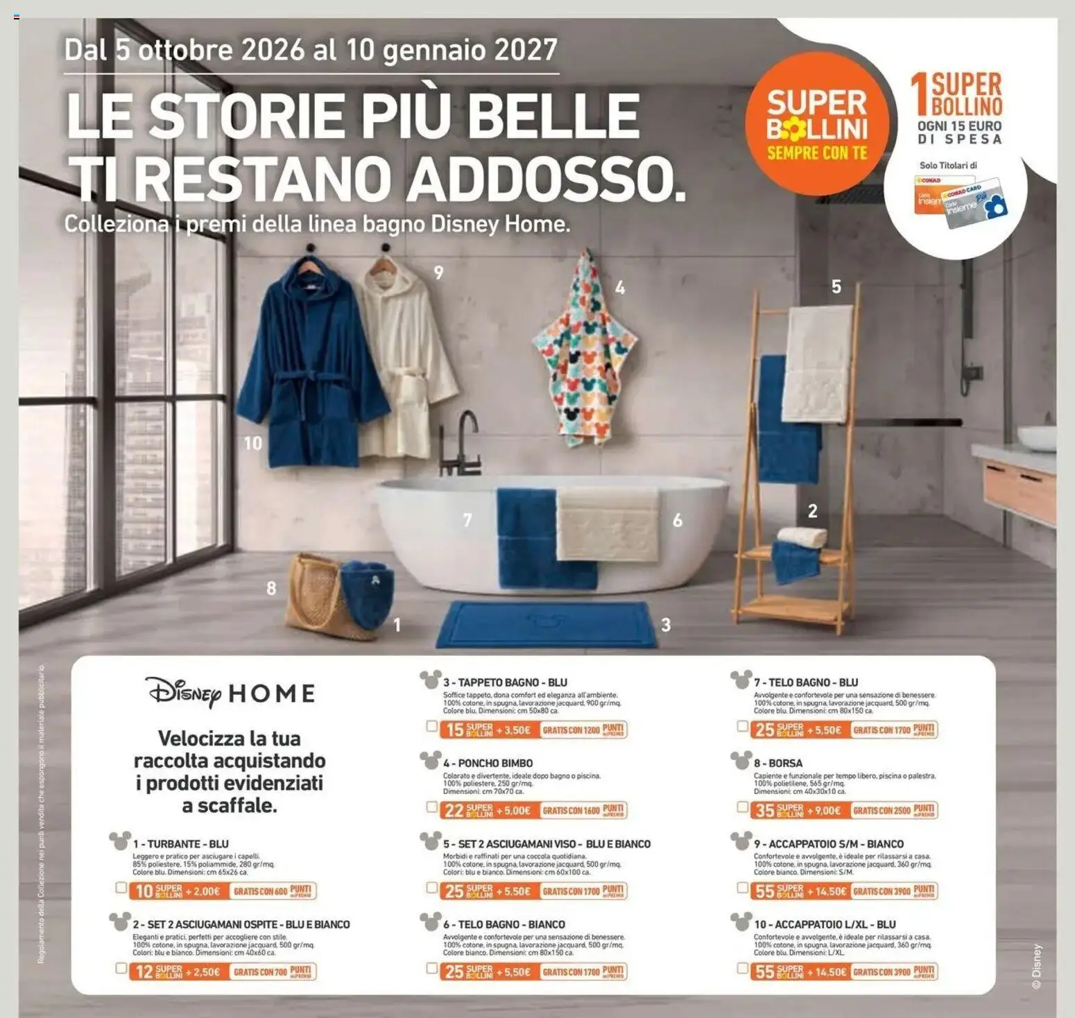Anteprima volantino Conad dal 07/10/2026 prossima settimana | Pagina: 52 | Prodotti: Accappatoio, Borsa, Bagno, Tappeto