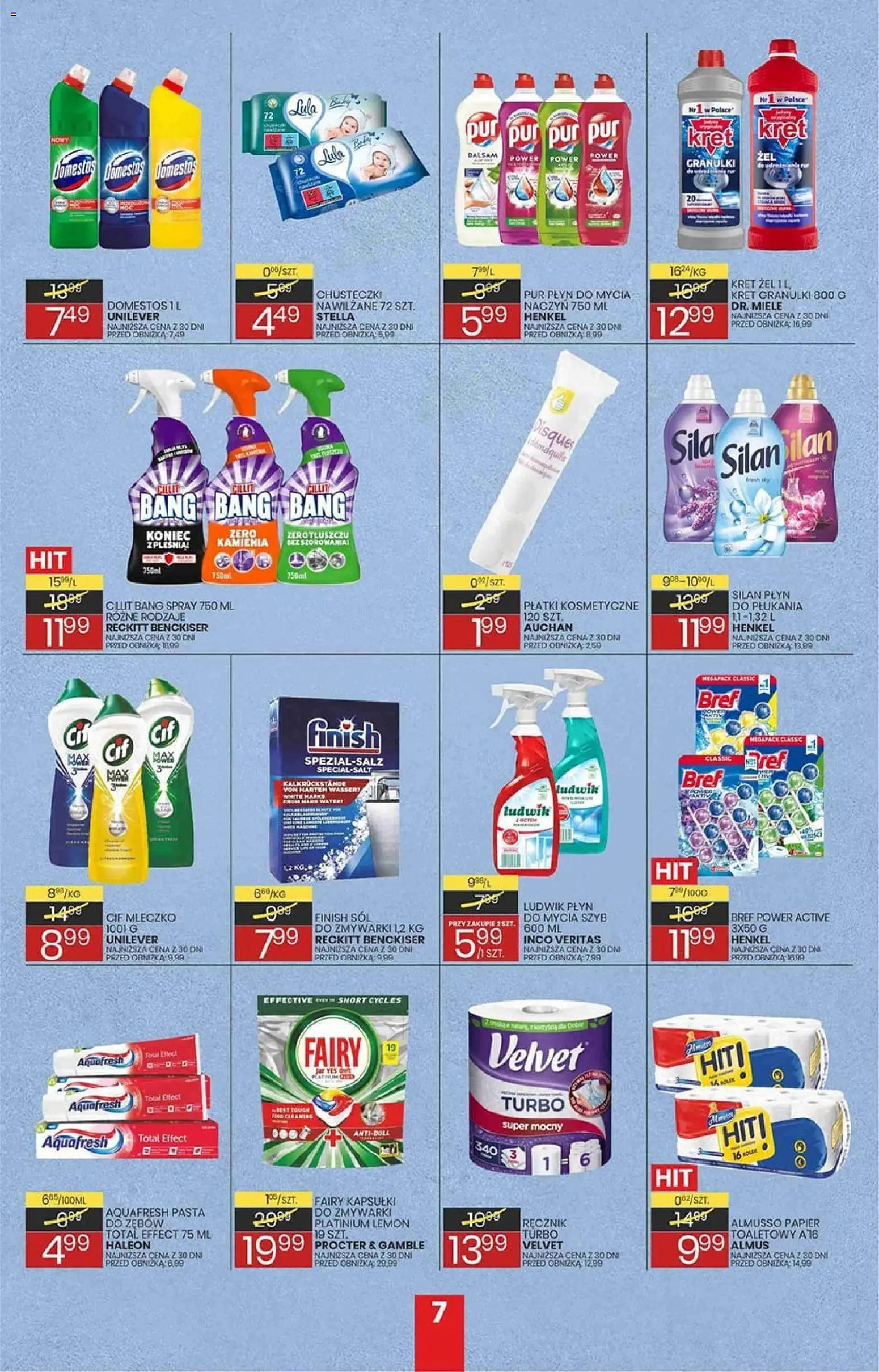 Wafelek gazetka od 24.08.2026 | Strona: 7 | Produkty: Cillit bang, Płatki kosmetyczne, Finish, Sól