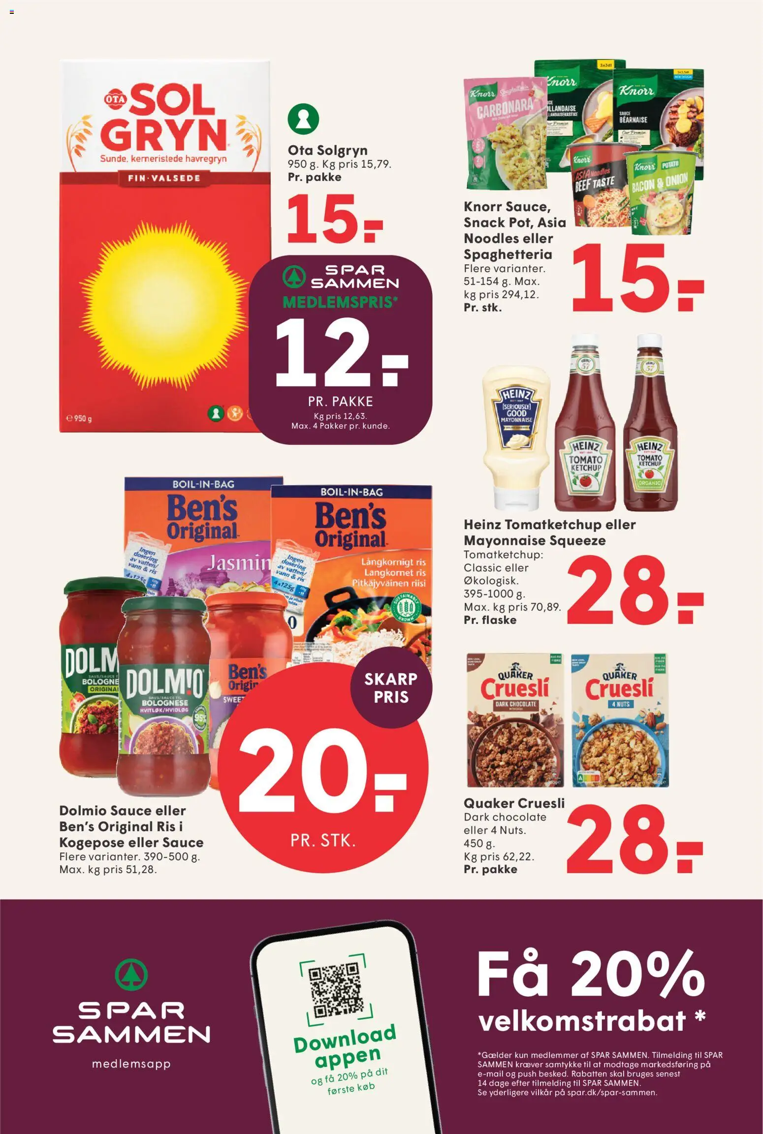 Spar tilbudsavis – gyldig fra 31/07/2026 | Side: 14 | Produkter: Ris, Ketchup, Havregryn, Bacon