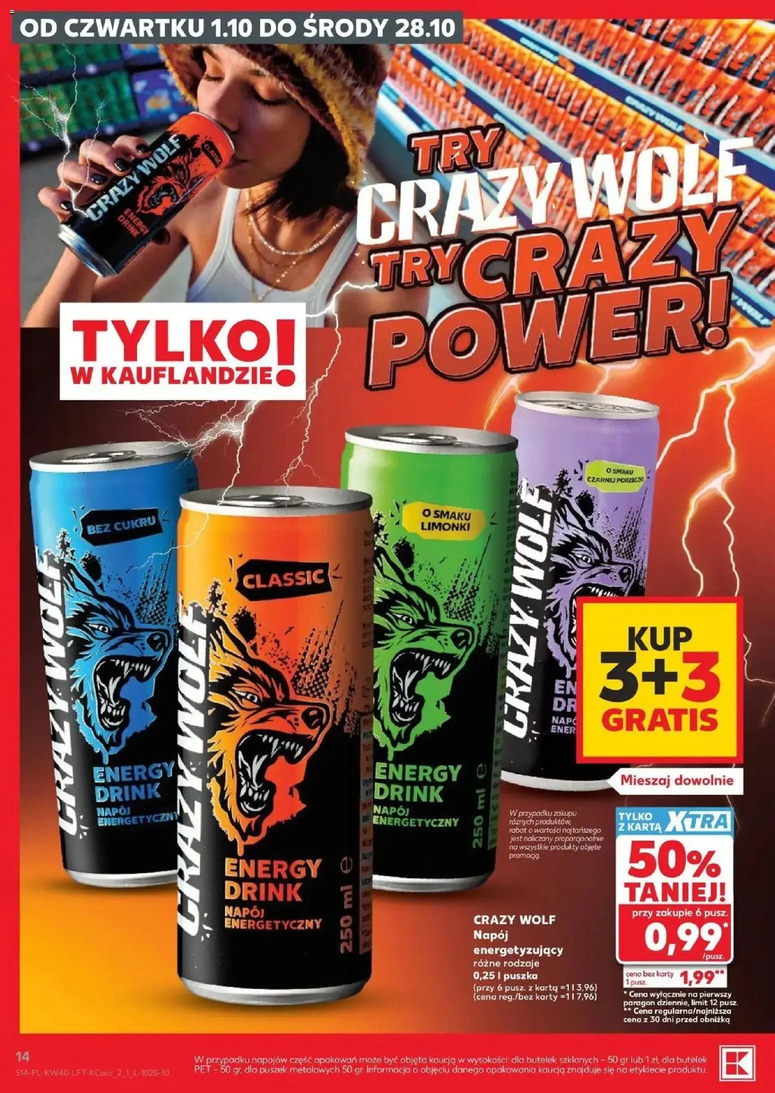 Kaufland gazetka od 01.10.2026 - od jutra PDF | Strona: 14 | Produkty: Karta, Napój energetyczny