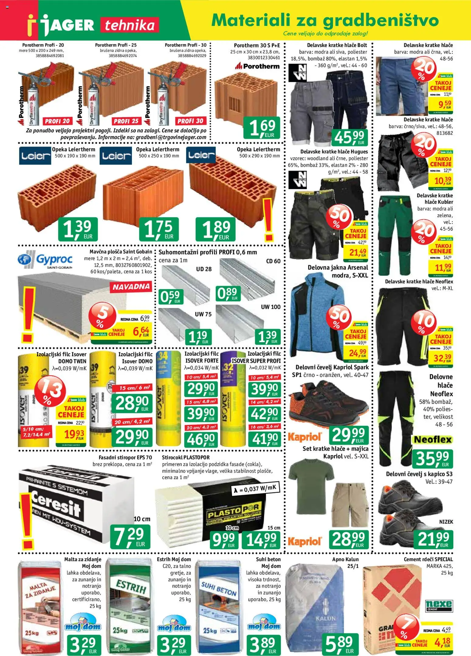 Novi Jager katalog ponudbe – veljaven od 03.06.2026 | Stran: 3 | Izdelki: Jakna, Kratke hlace, Beton, Cement
