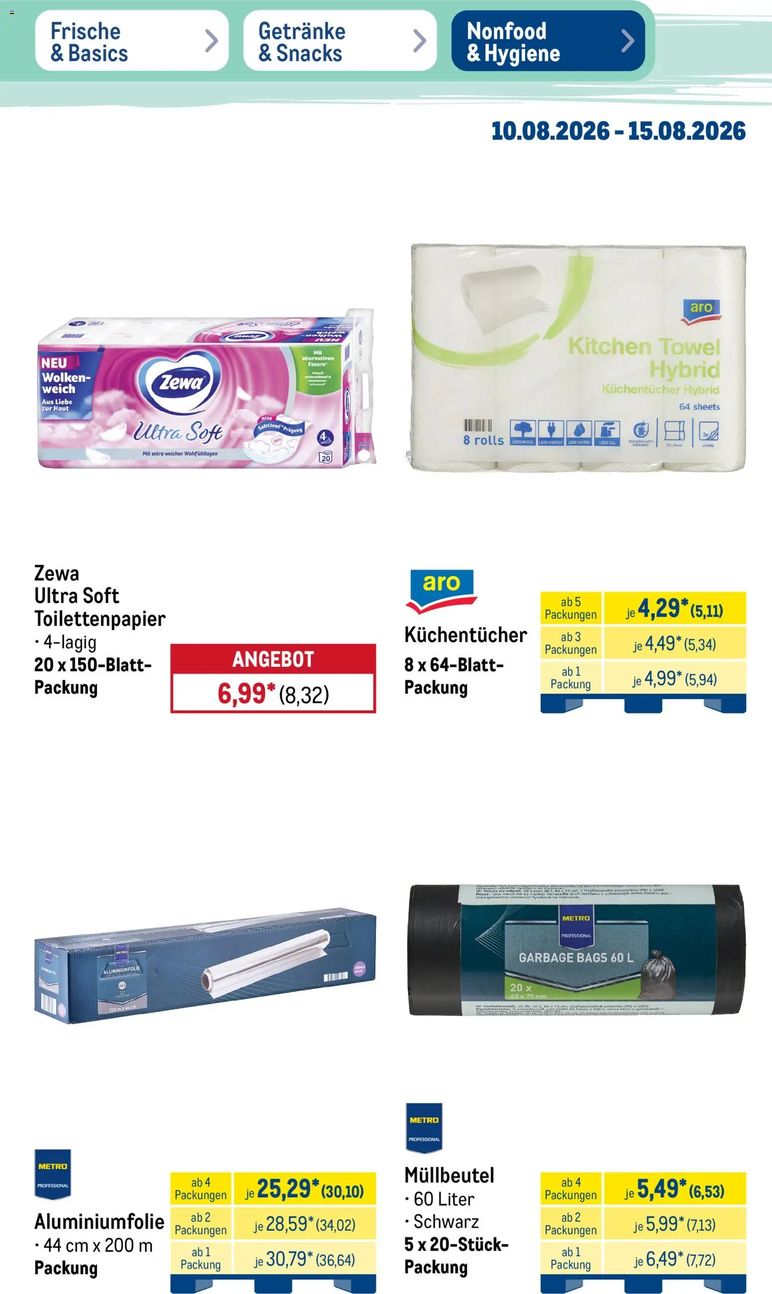 Metro Prospekt – gültig ab 10.08.2026 | Seite: 48 | Produkte: Energy, Zewa, Toilettenpapier