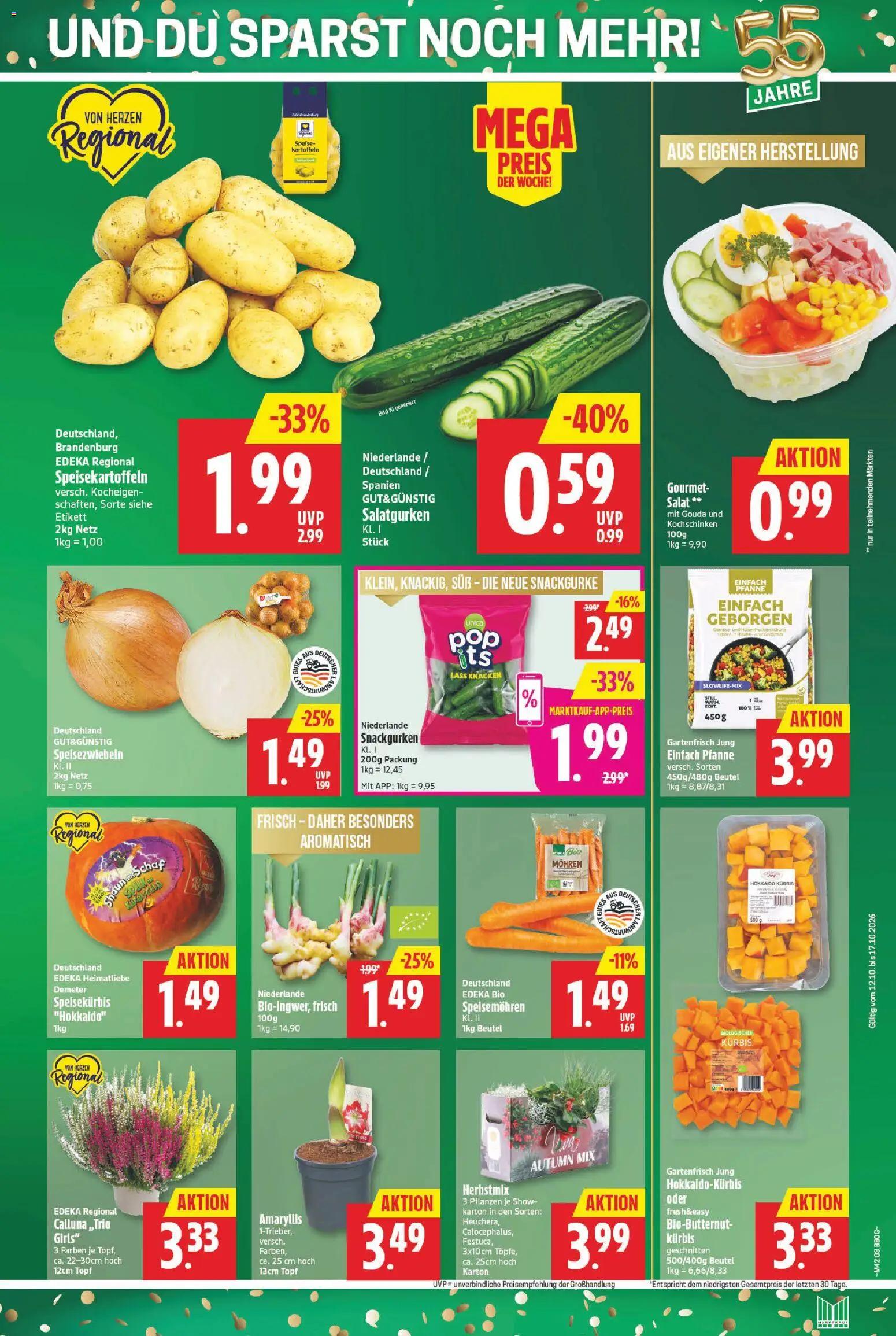 Marktkauf Prospekt – gültig ab 12.10.2026 | Seite: 3 | Produkte: Gouda, Mohren, Kartoffeln, Salat