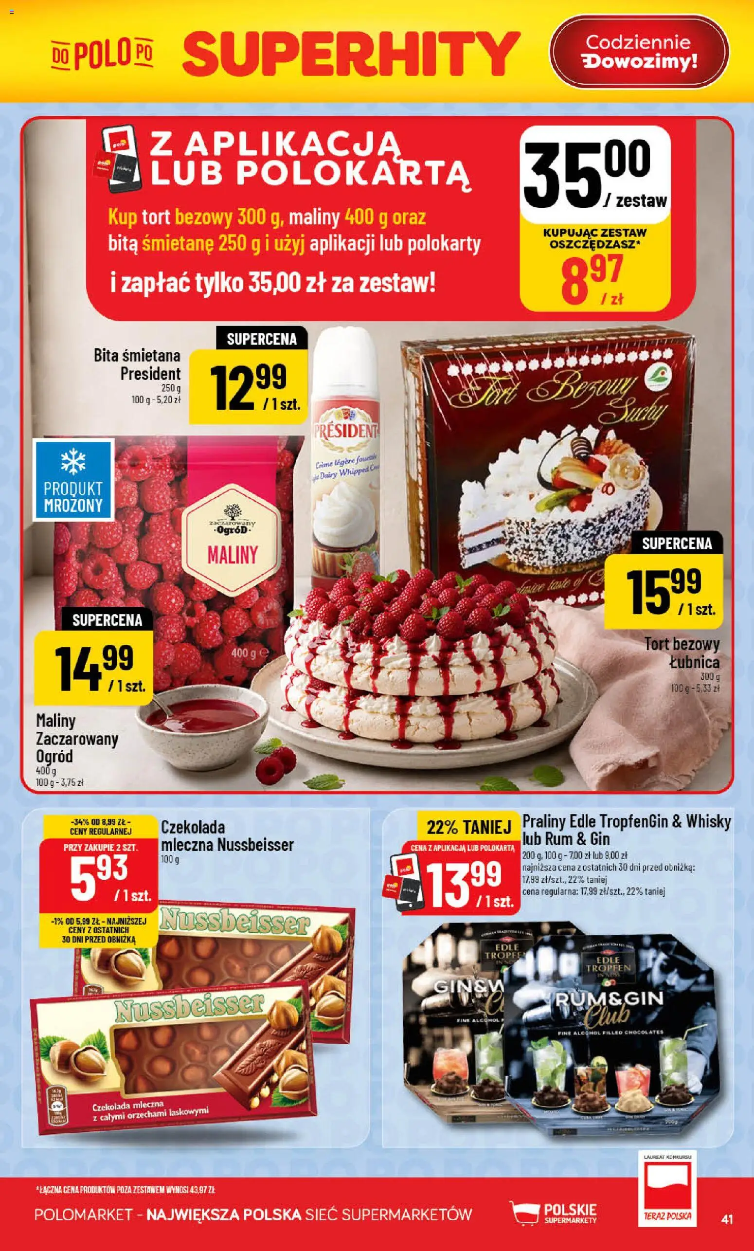 POLOmarket gazetka od 17.06.2026 | Strona: 41 | Produkty: Maliny, Tort, Śmietana, Whisky