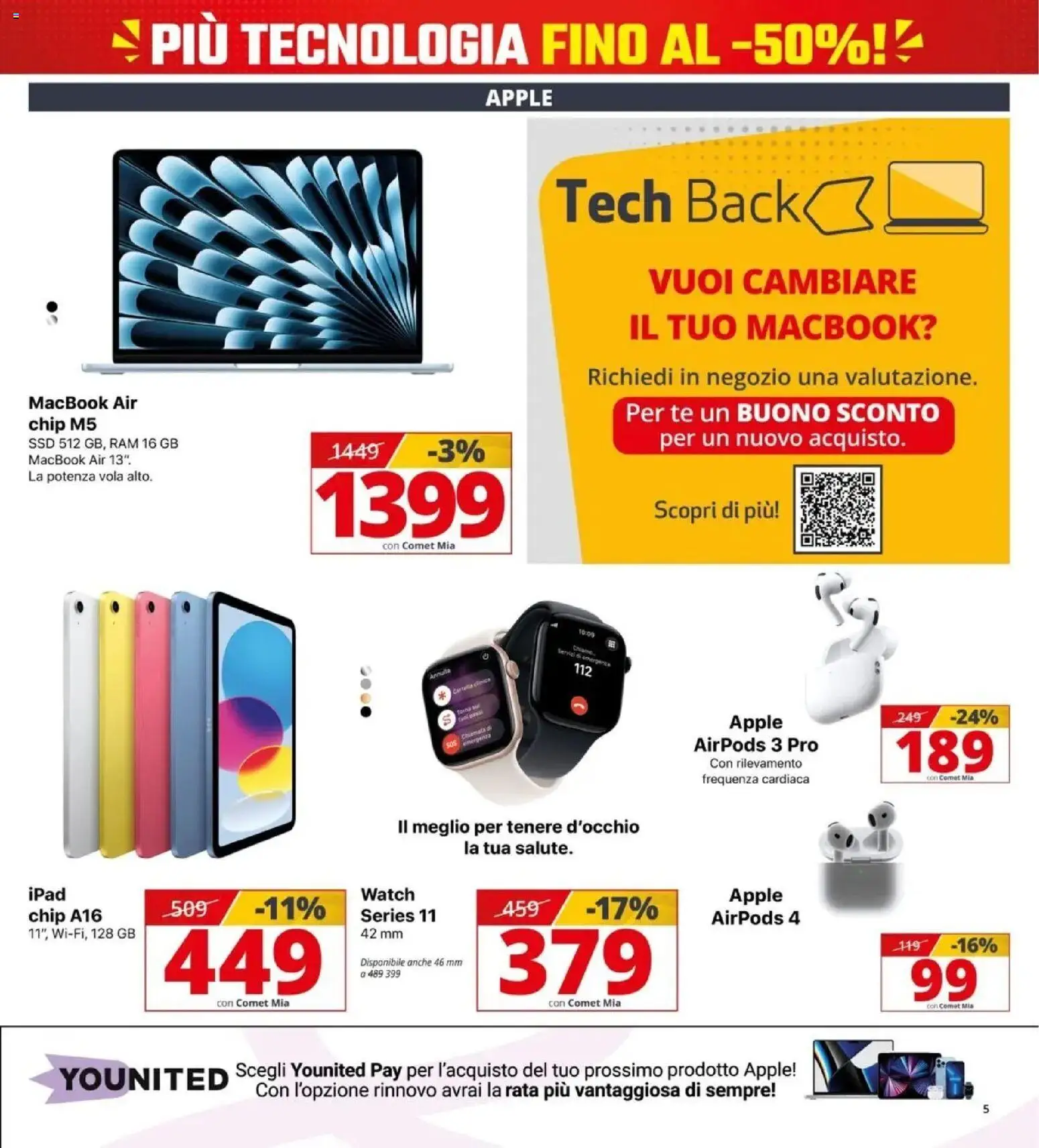 Nuovo Comet volantino attuale dal 16/10/2026 > offerte anteprima 🛍️ | Pagina: 5 | Prodotti: Tè, Ipad, Macbook, Airpods