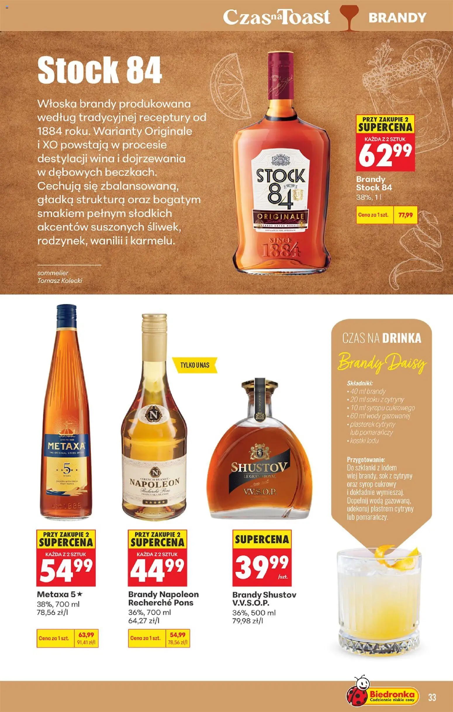 Biedronka Polsko leták - Czas na toast od 05.10.2026 | Strana: 33 | Produkty: Metaxa 5*, Brandy, Metaxa